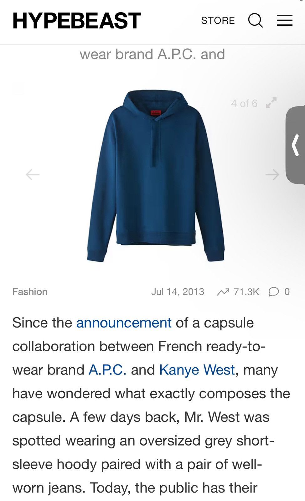 Hoodie Kanye Apc Jeans Kanye West Jesus Is King Vinyl II Hoodie Navy Men's  FW19 US, image size:974x1600