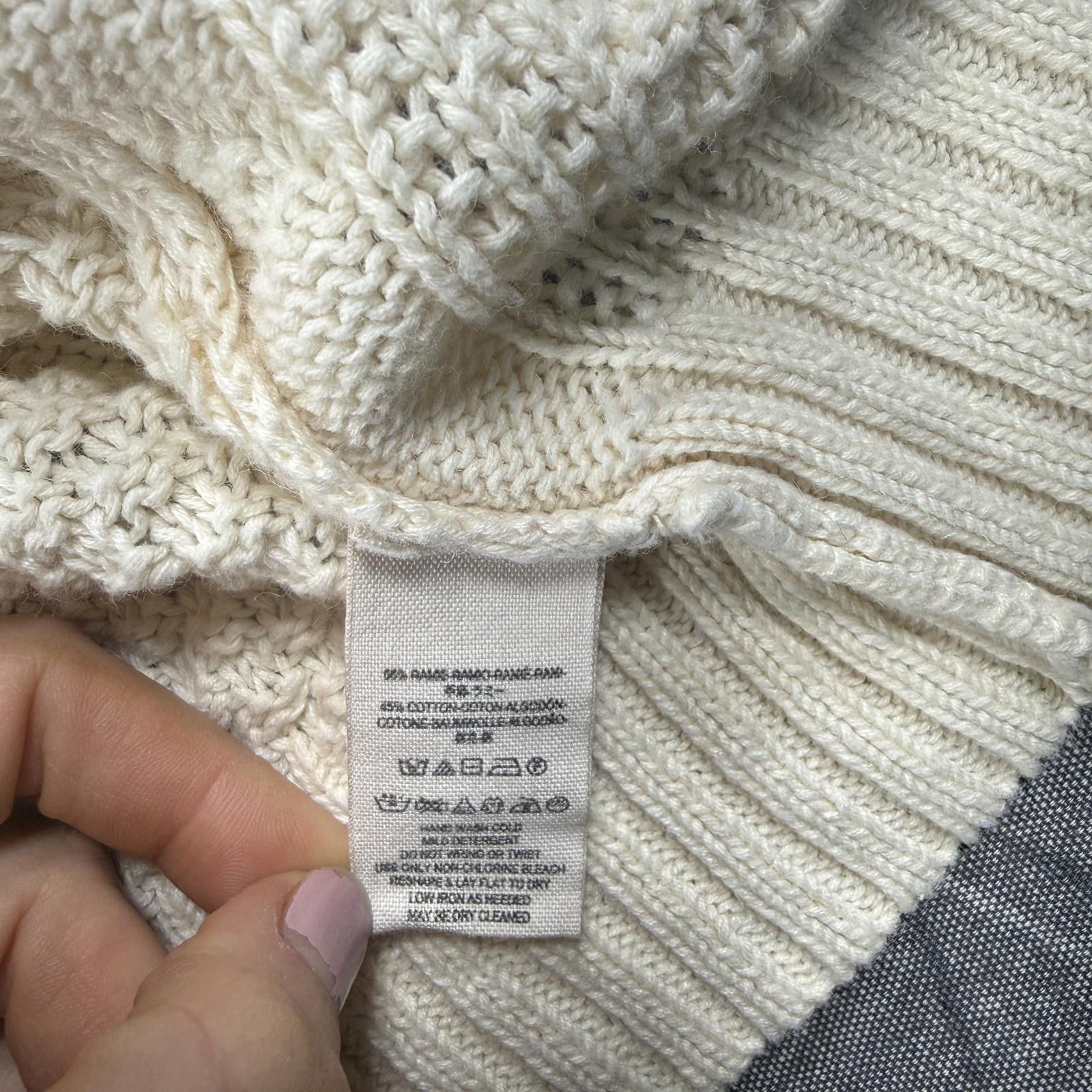 Free People Free People Sweater Women's S Cream Cable Knit Hoodie Size S / US 4 / IT 40 - 4 Thumbnail