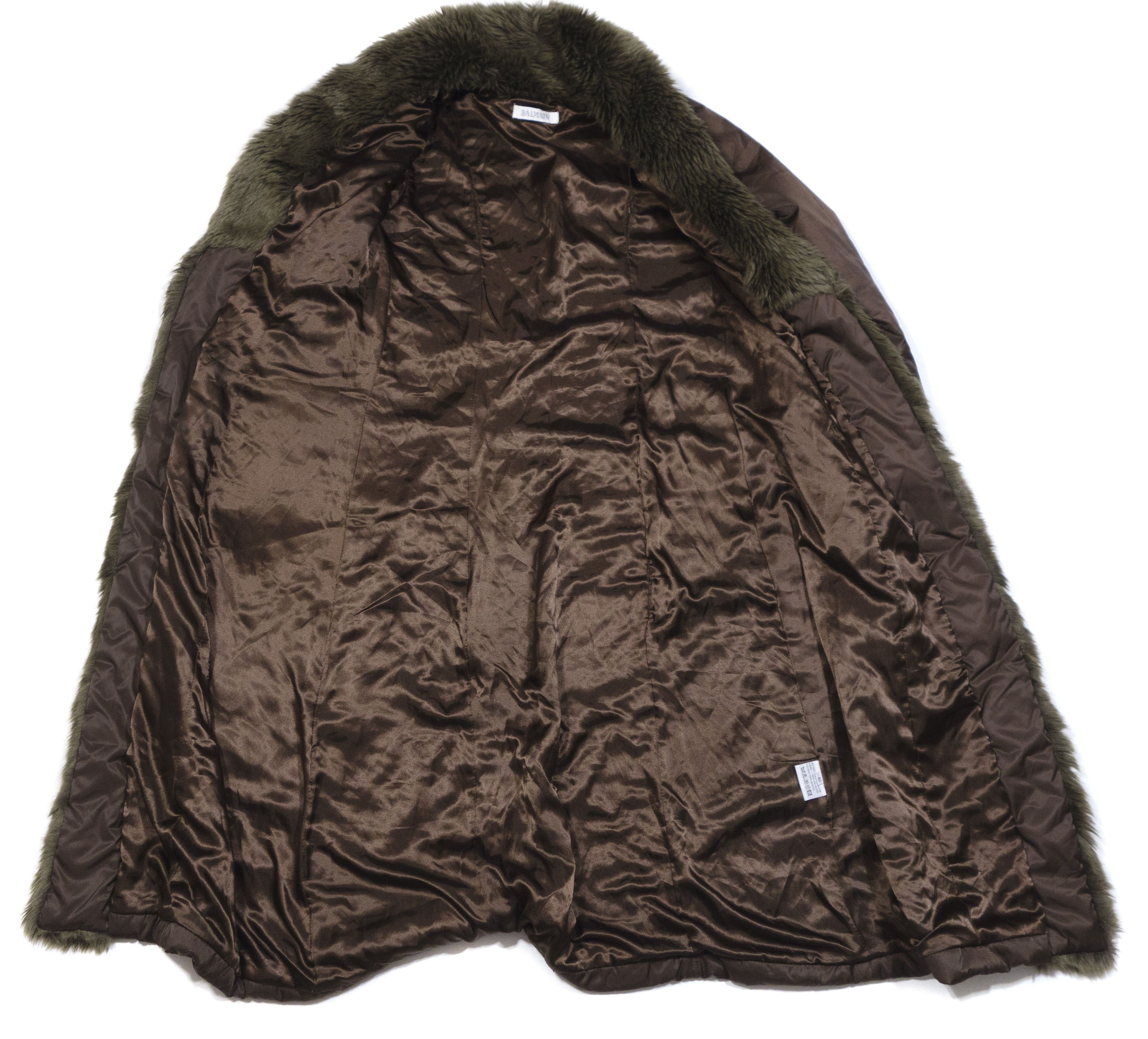 Balmain 90S Faux Fur Y2K Overcoat Vintage Size S / US 4 / IT 40 - 11 Thumbnail
