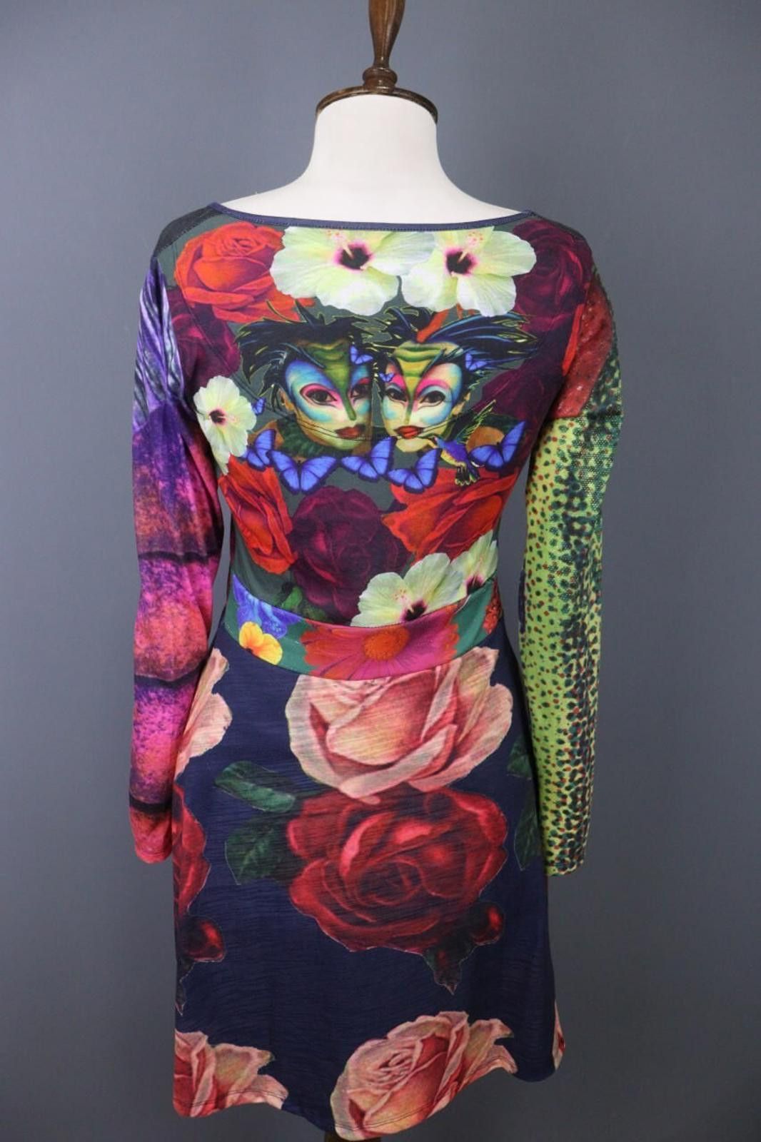 Desigual Desigual Multicolor Floral Bodycon A-Line Mini Dress Size L Size L / US 10 / IT 46 - 7 Thumbnail