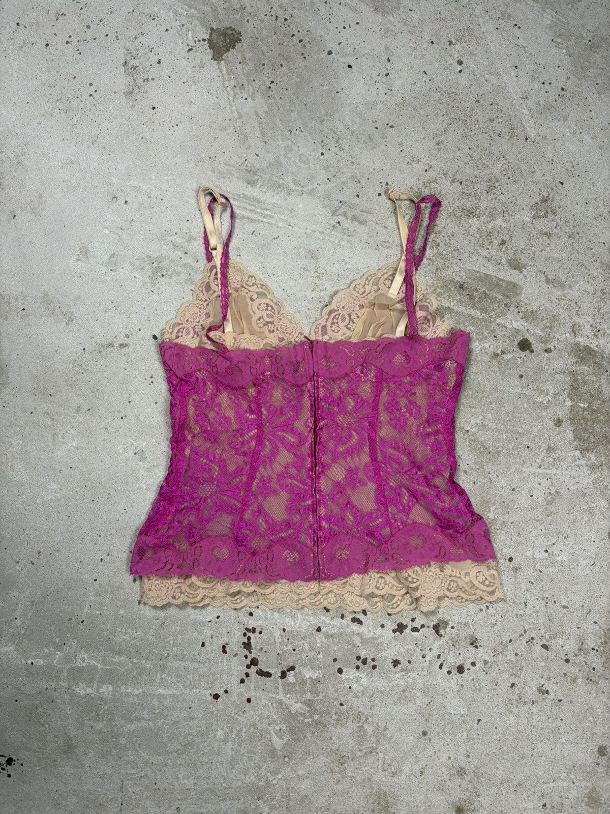 Dolce & Gabbana Vintage 2000s Dolce & Gabbana Pink & Beige Lace Corset Top Size M / US 6-8 / IT 42-44 - 2 Thumbnail