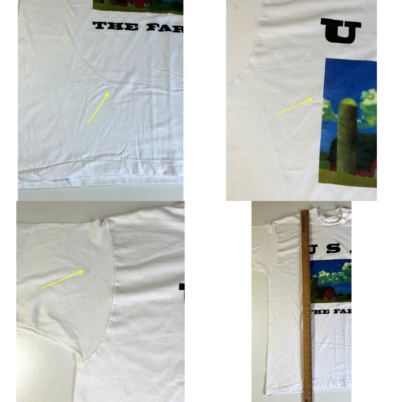 Fruit Of The Loom VINTAGE Fruit of the Loom The Farm USA T-Shirt Unisex Adults XL White USA 90s Monuments of America FOTL Double-Sided Graphic Print Size US XL / EU 56 / 4 - 9 Thumbnail