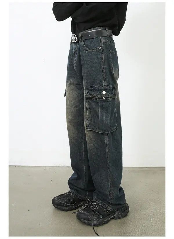 Japanese Brand Rumiko x Yuki Vintage Washed Loose Straight Cargo Jeans Size US 32 / EU 48 - 5 Thumbnail