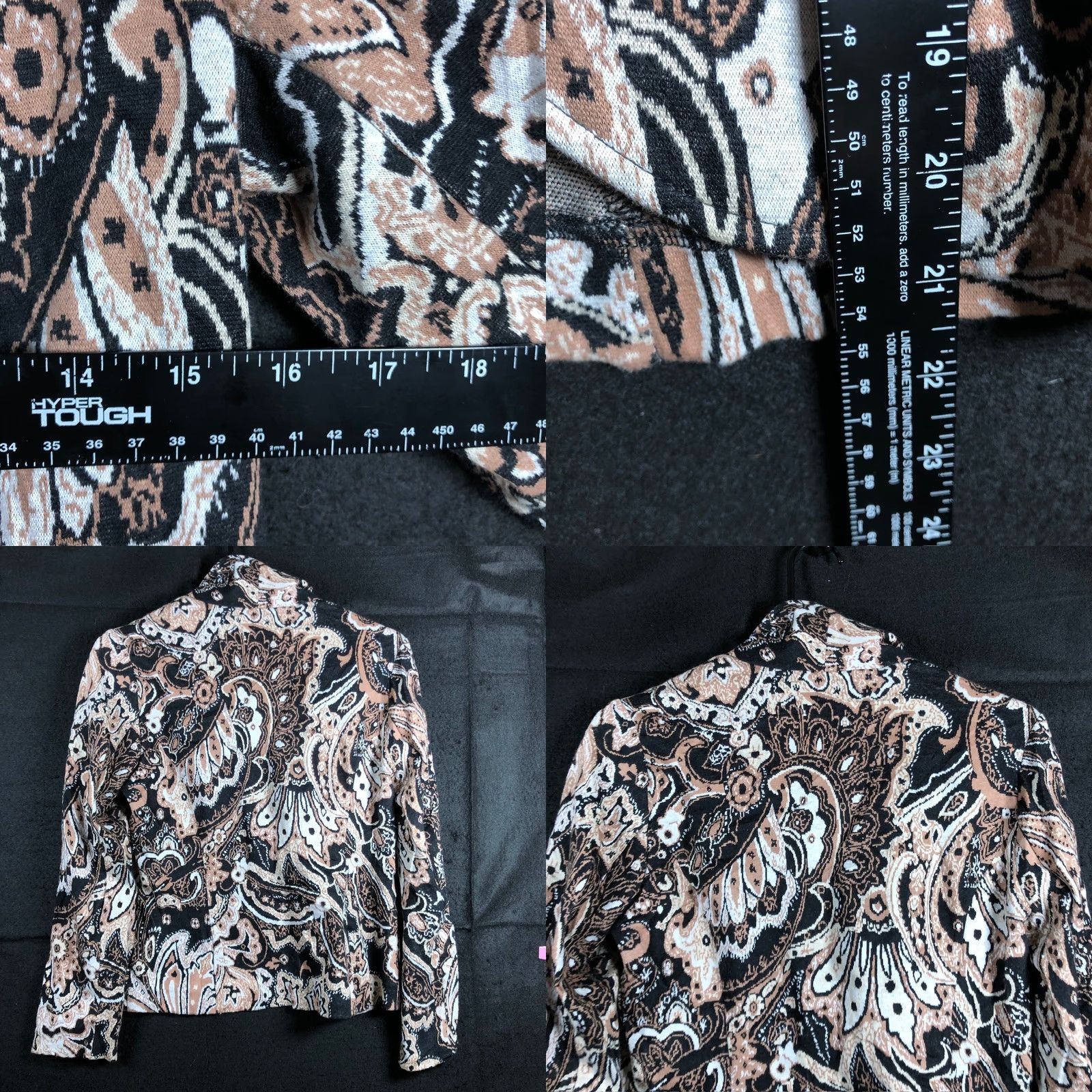 Coldwater Creek Coldwater Creek Jacket Womens Black Brown Paisley Button Collared Petite 6P Size M / US 6-8 / IT 42-44 - 8 Thumbnail