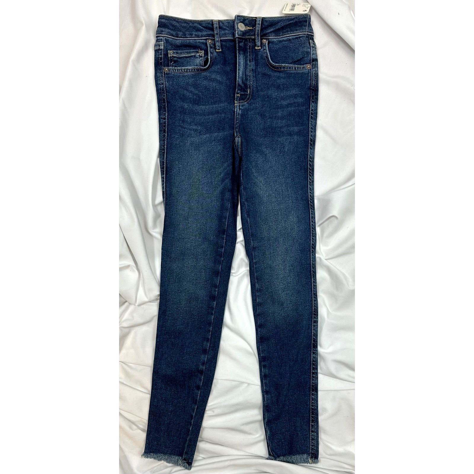 Free People Free People High-Rise Raw-Edge Skinny Jeans Deep Indigo 26 Size 26" / US 2 / IT 38 - 5 Thumbnail