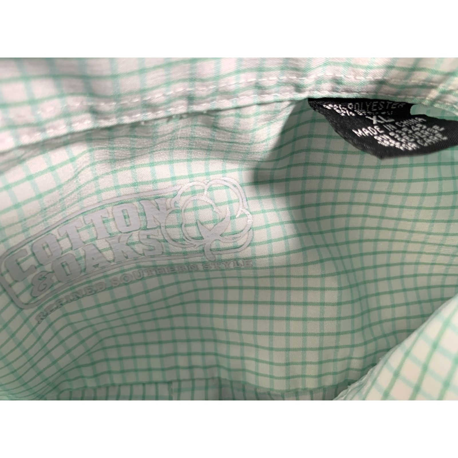 Vintage VINTAGE Coastal Outfitters Shirt Men XL Check Cotton Short Sleeve Green White Yacht - 26" Armpit to Armpit - 35" Length Size US XL / EU 56 / 4 - 4 Thumbnail