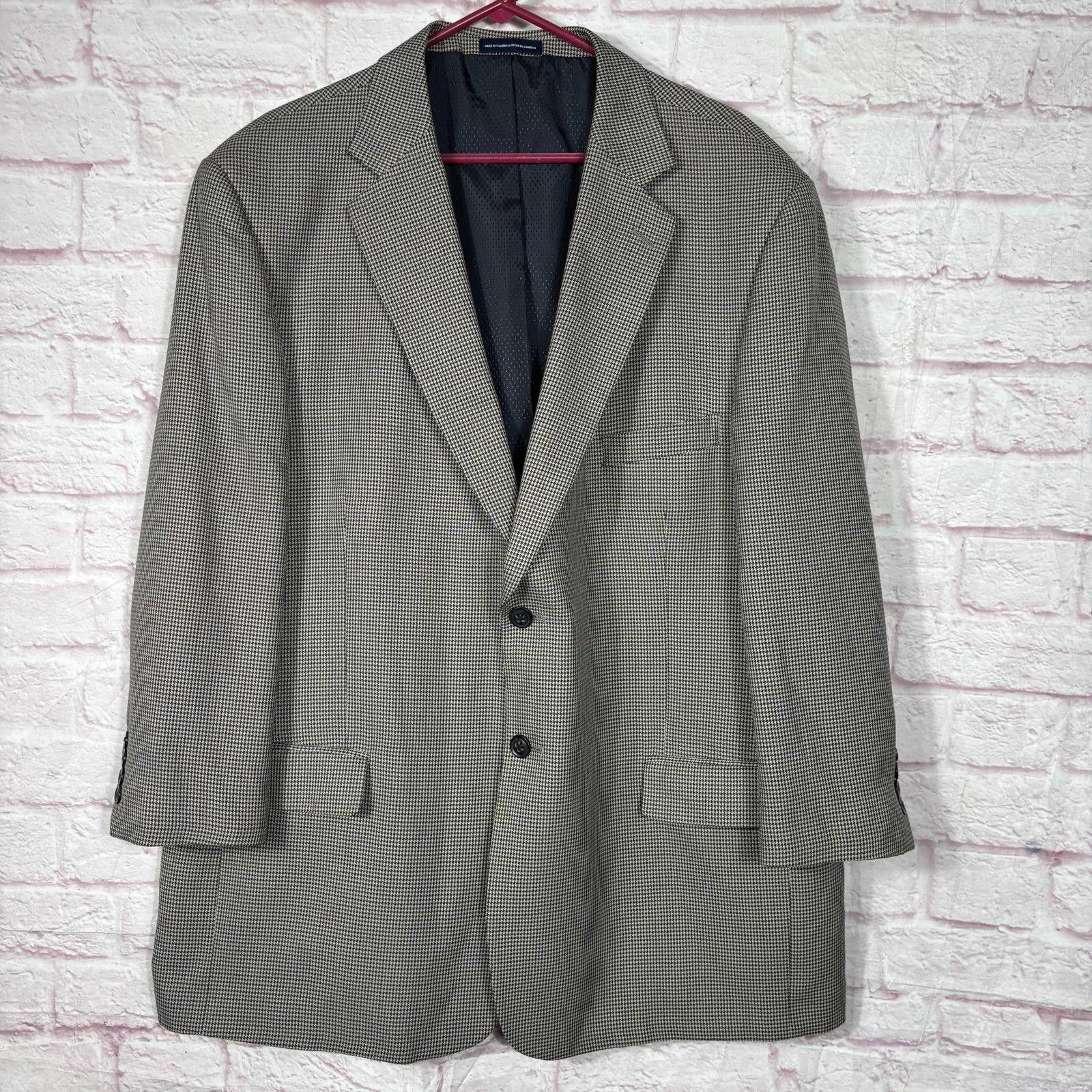 Stafford Stafford Essentials Men's Houndstooth Blazer 48 Regular Size 48R - 1 Thumbnail