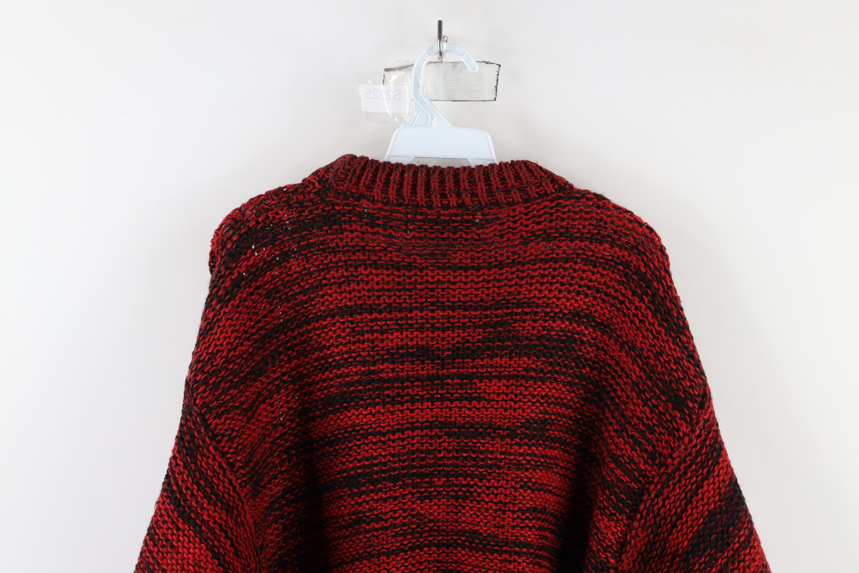 Vintage Vintage 90s Streetwear Leather Trim Crochet Knit Sweater Size US M / EU 48-50 / 2 - 11 Thumbnail