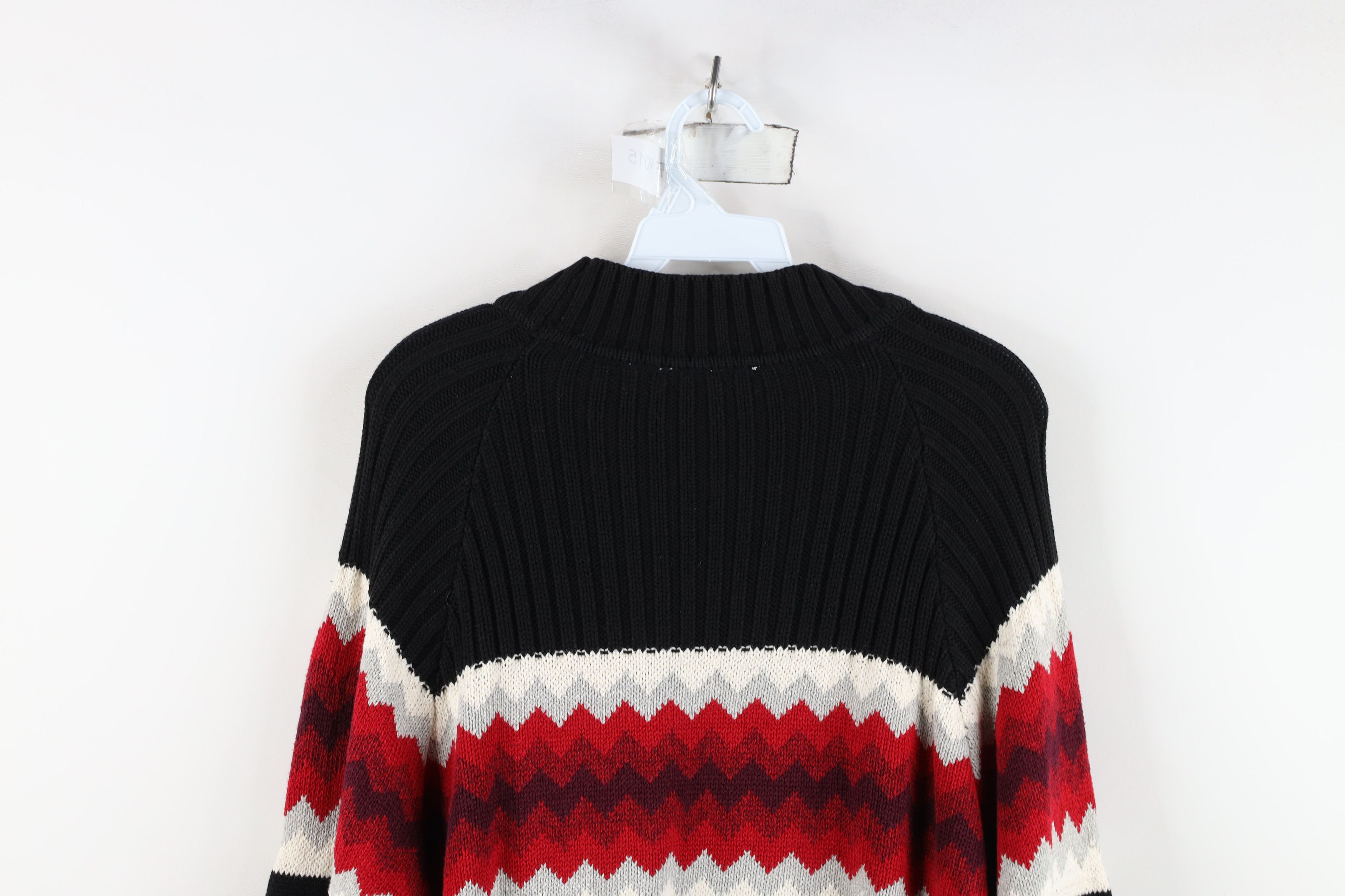 Vintage Vintage 90s Streetwear Knit Fair Isle Mock Neck Sweater Size L / US 10 / IT 46 - 11 Thumbnail