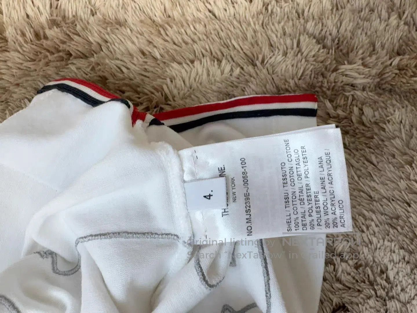 Thom Browne White Short Sleeve T-Shirt with Dog Embroidery. Size US L / EU 52-54 / 3 - 3 Thumbnail