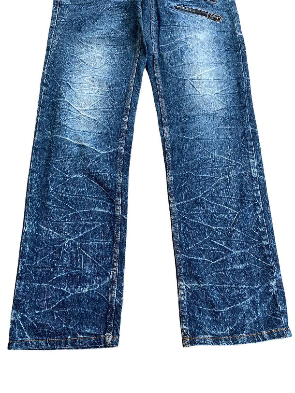 Japanese Brand NYLAUS DOUBLE WAIST MUDWAST DISTRESSED DENIM Size US 29 - 4 Thumbnail