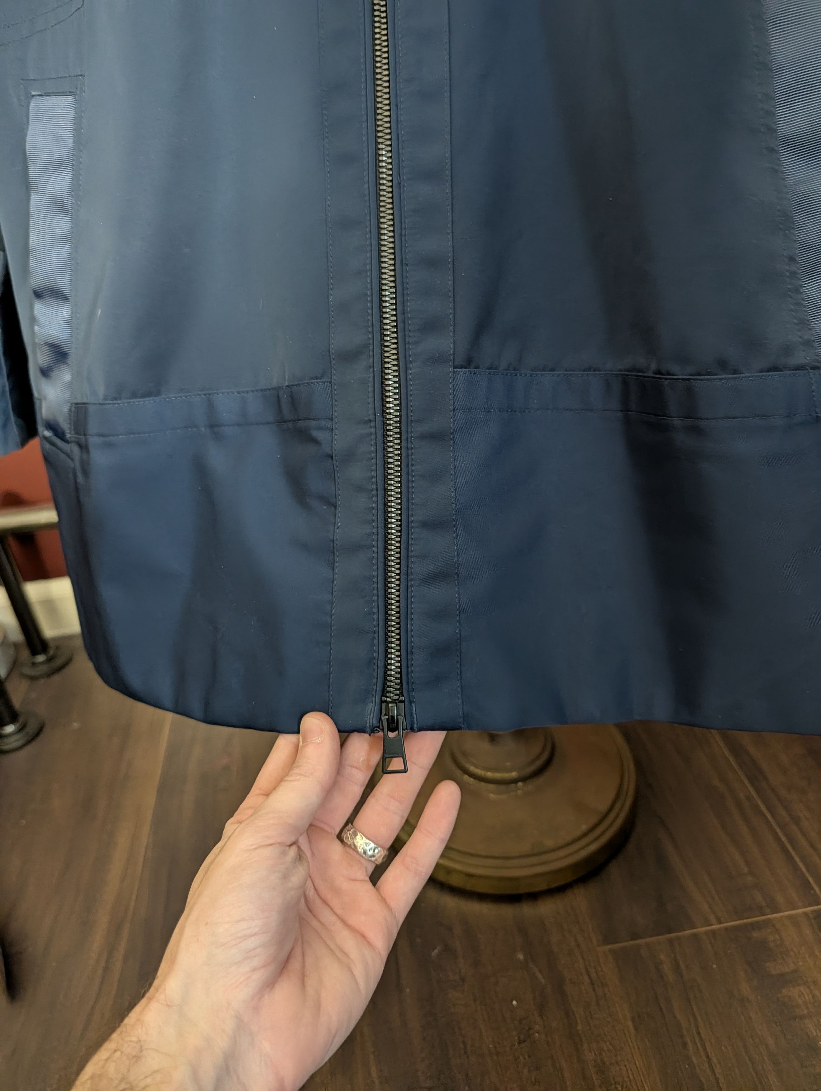 Gant Navy blue nylon zip-up tech hooded rain coat plaid Small Size US S / EU 44-46 / 1 - 9 Thumbnail