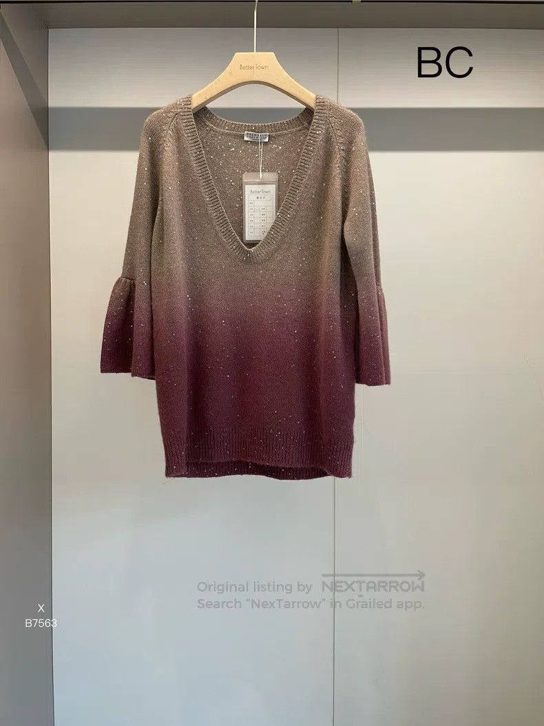 Brunello Cucinelli Brunello Cucinelli Gradient Sequin Sweater Size L / US 10 / IT 46 - 1 Thumbnail