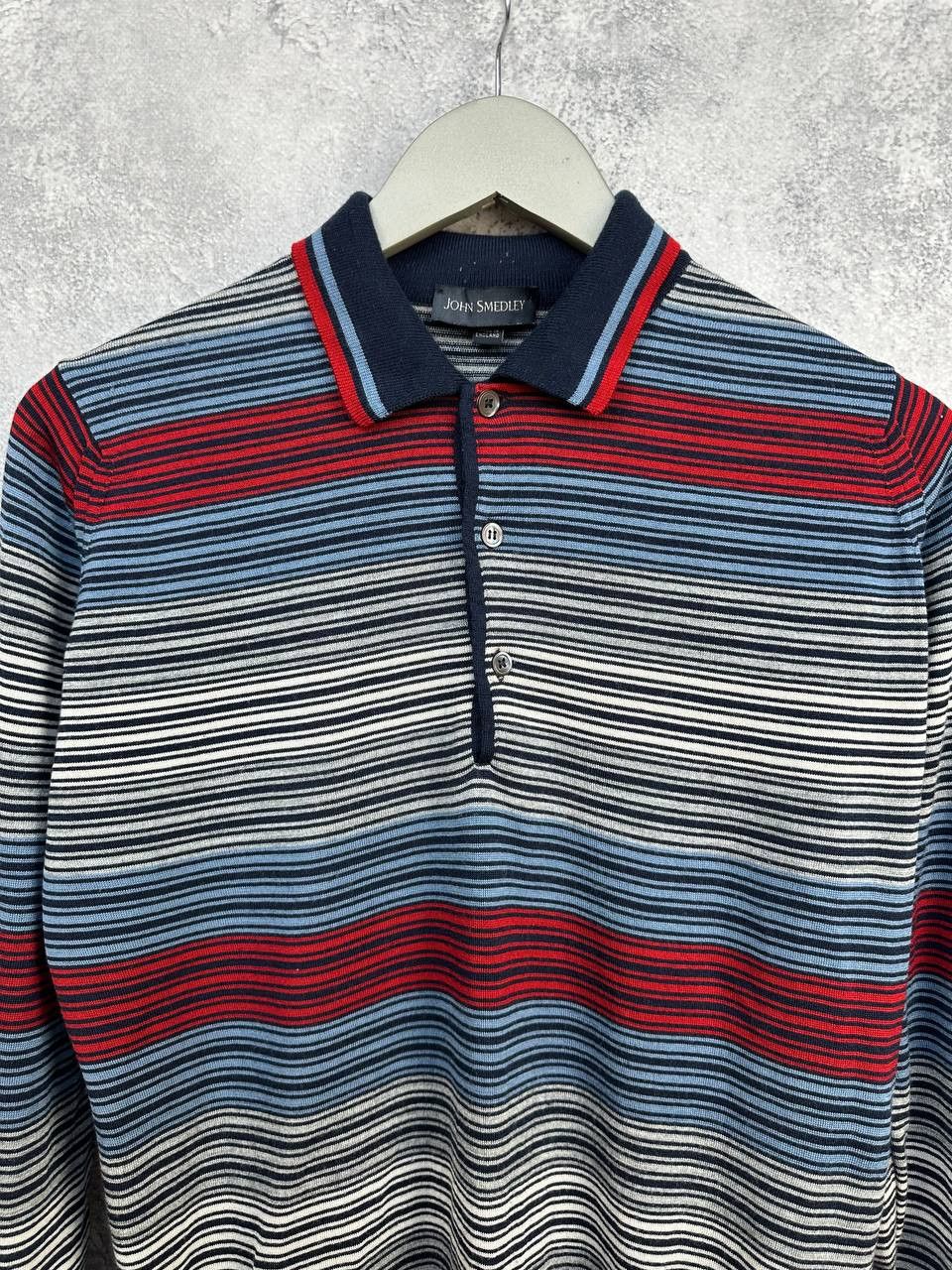 John Smedley John Smedley Merino Wool Striped Polo LS Sweater Jumper Size US S / EU 44-46 / 1 - 4 Thumbnail