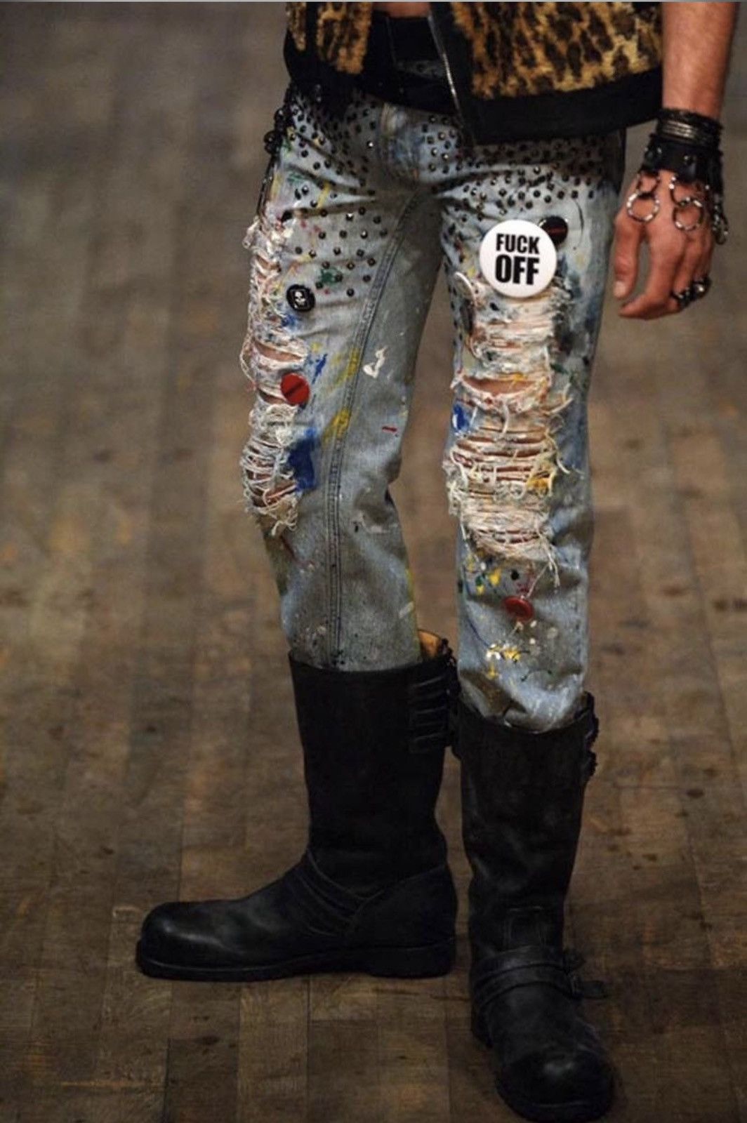 Number (N)ine Number (N)ine 06 Distressed Paint Splat Pants Size US 32 / EU 48 - 7 Thumbnail