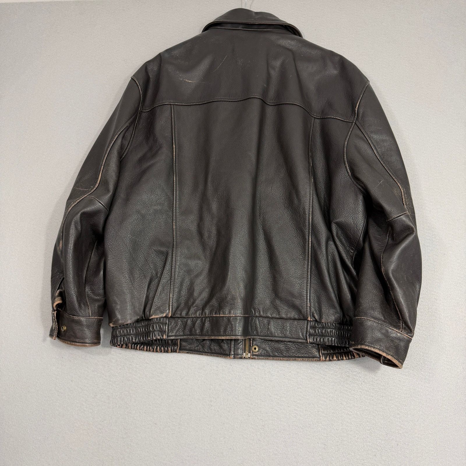 Vintage Vintage Jos A Bank Leather Bomber Jacket Men's XL Brown Size US XL / EU 56 / 4 - 9 Thumbnail