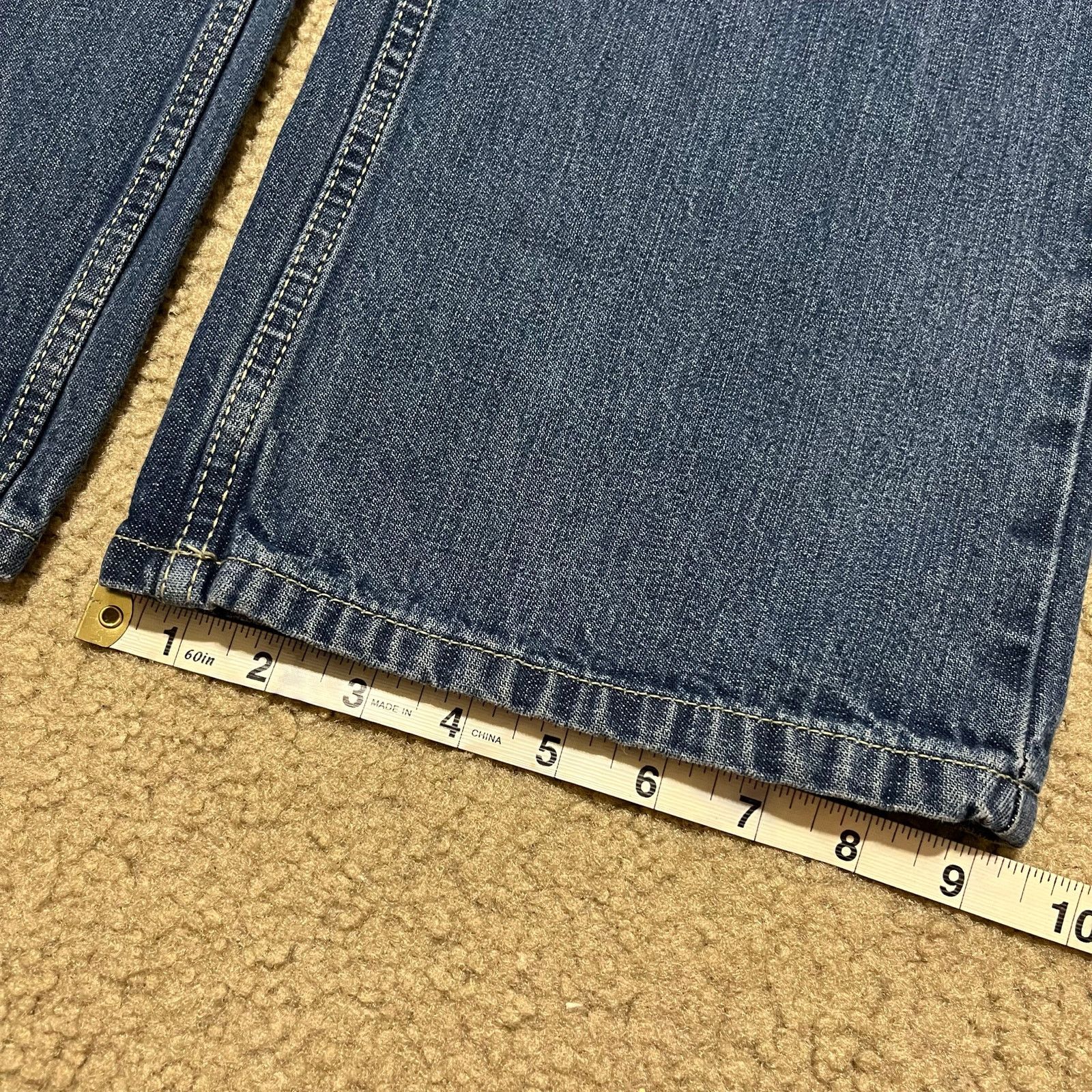 Mecca Mecca Y2K Baggy Hip Hop Faded Embroidered Blue Jeans 40Wx32L Size US 40 / EU 56 - 6 Thumbnail