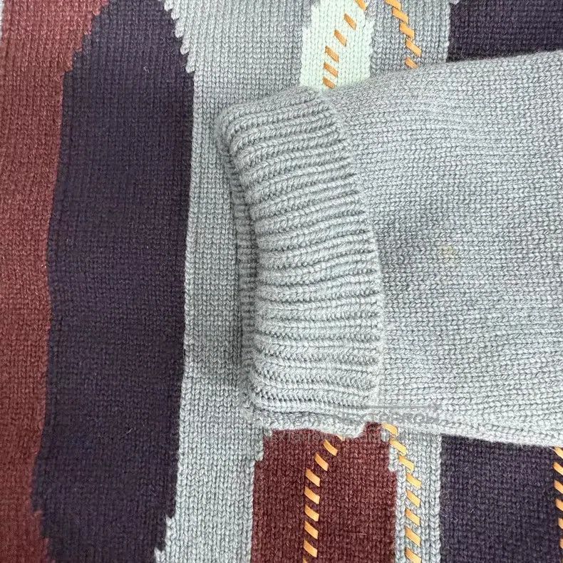 Hermes Hermes Blue Patchwork Crewneck Sweater Size US XXL / EU 58 / 5 - 6 Thumbnail