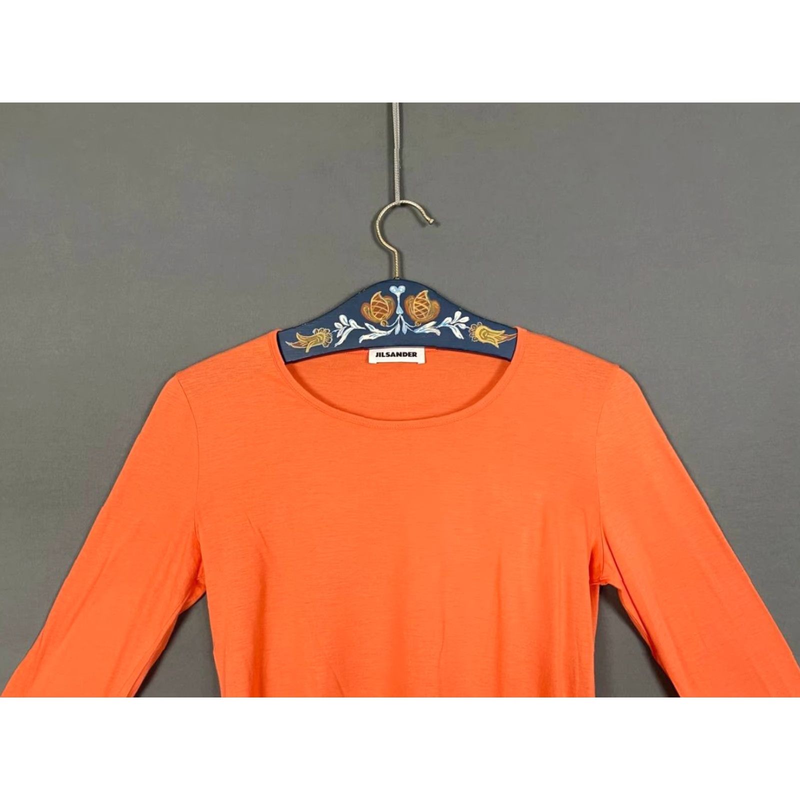 Jil Sander Jil Sander Womens Crop Top M Orange Long Sleeve Crew Neck Pullover Blouse Size M / US 6-8 / IT 42-44 - 6 Thumbnail