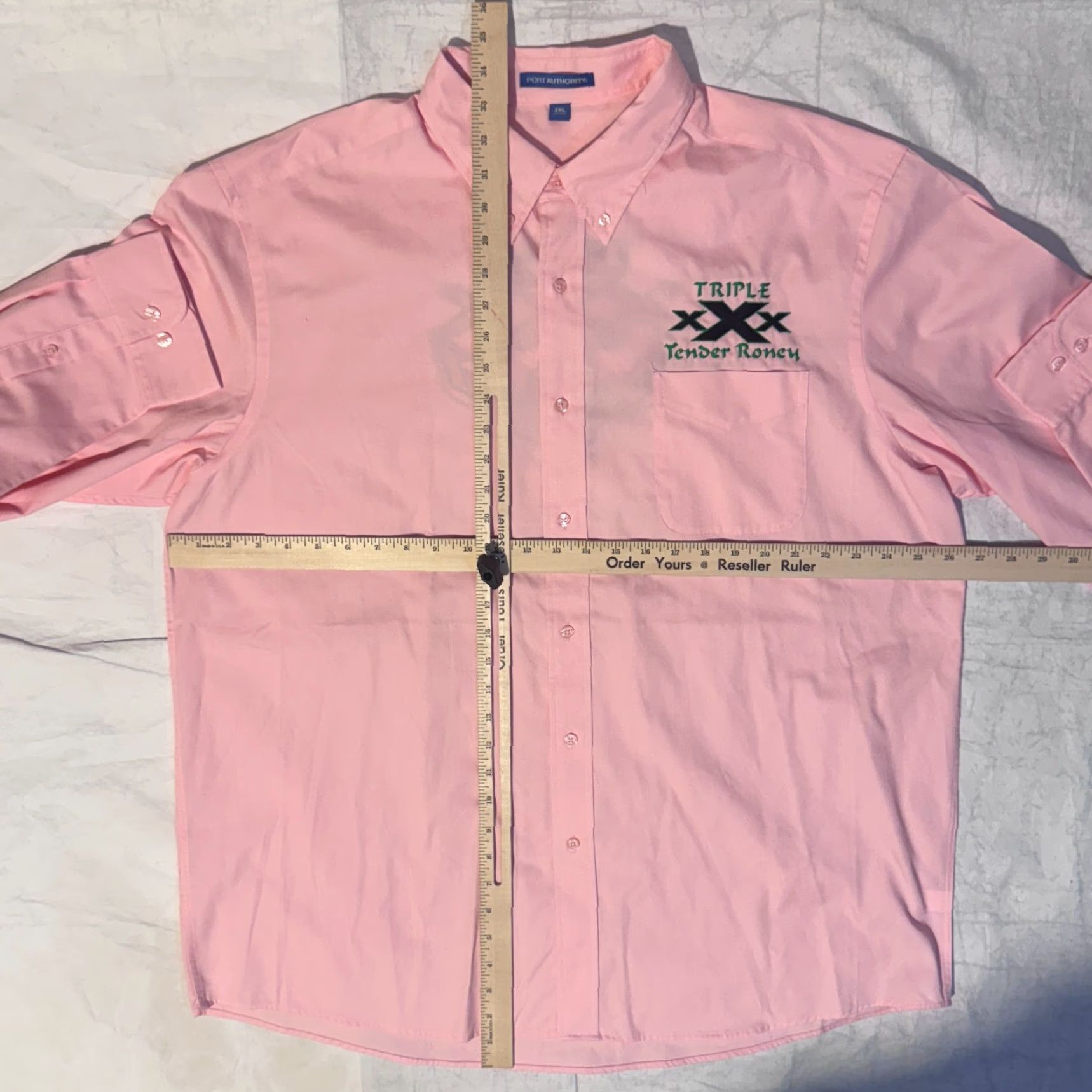 Port Authority Port Authority Corvette Racing Club Pink Logo Shirt Button-Up Long Sleeve 2XL Mens Regular Cotton Knit Size US XXL / EU 58 / 5 - 5 Thumbnail