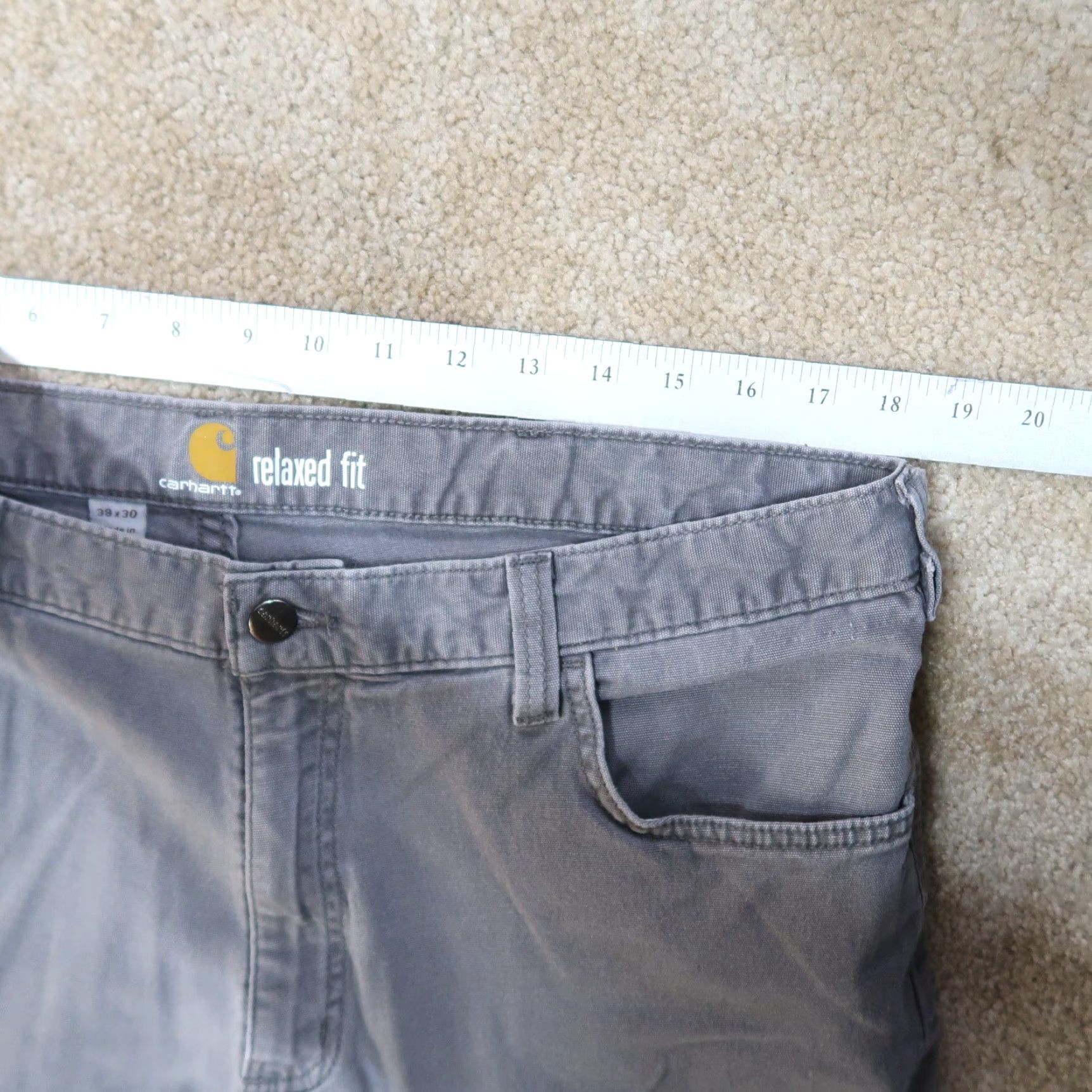 Carhartt VINTAGE Carhartt Relaxed Rigby Pants Men 38x30 Gray Canvas Workwear 90s Size US 38 / EU 54 - 7 Thumbnail
