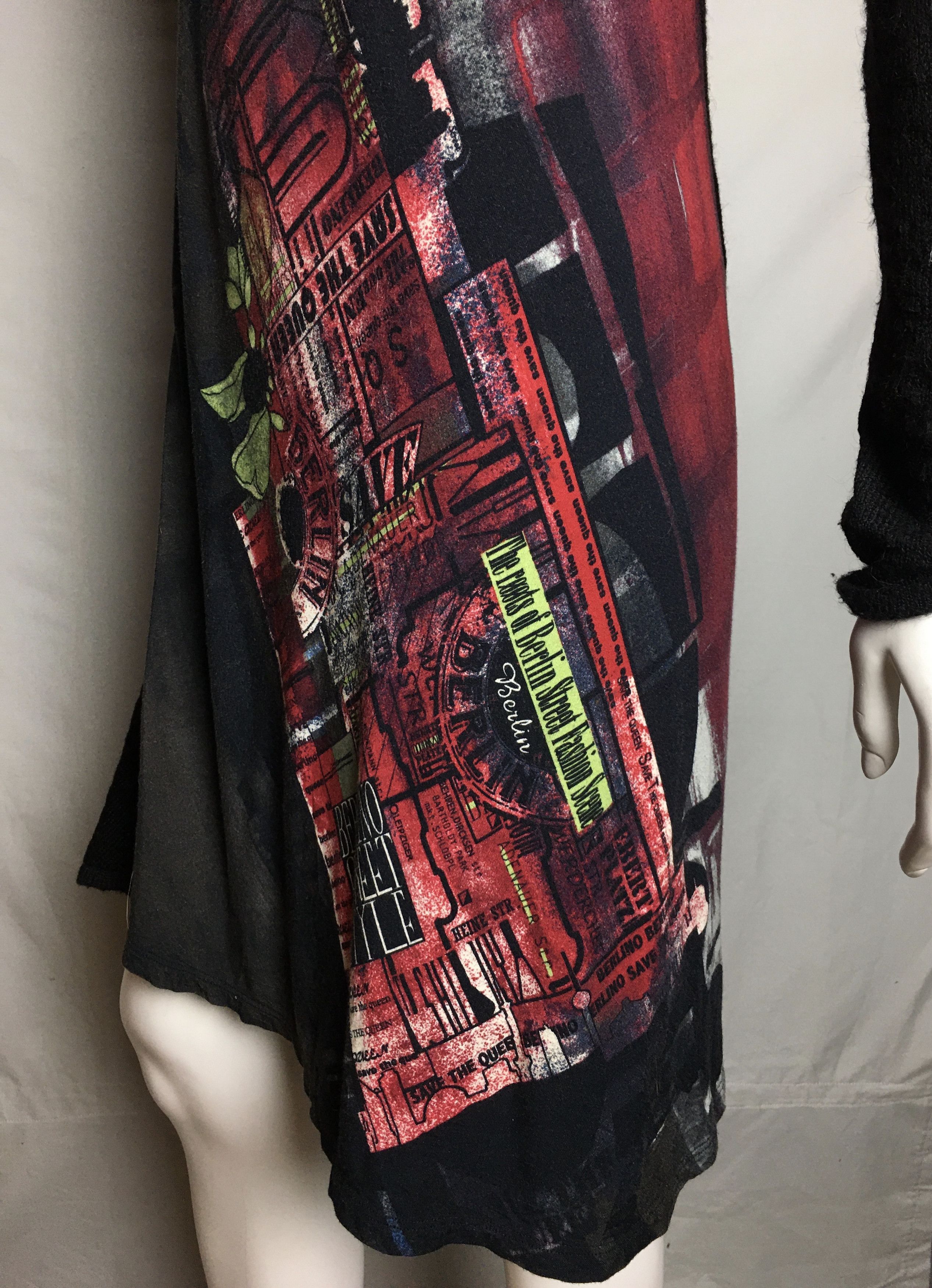 Japanese Brand Save The Queen Graphic Art Print Knit Dress Black Size S Size S / US 4 / IT 40 - 5 Thumbnail