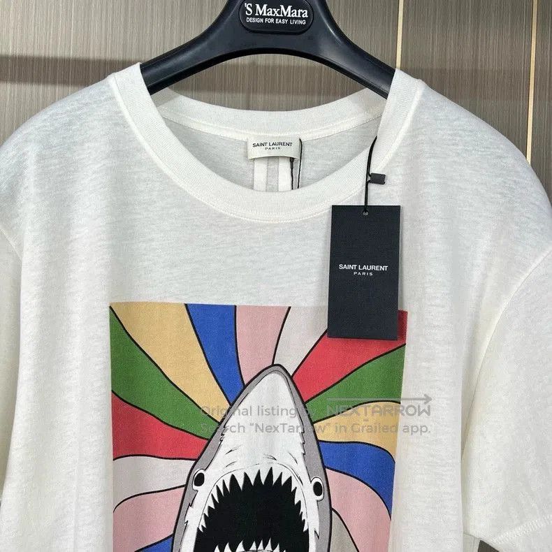 Saint Laurent Paris Saint Laurent Shark Print Short Sleeve T. Size US L / EU 52-54 / 3 - 4 Thumbnail