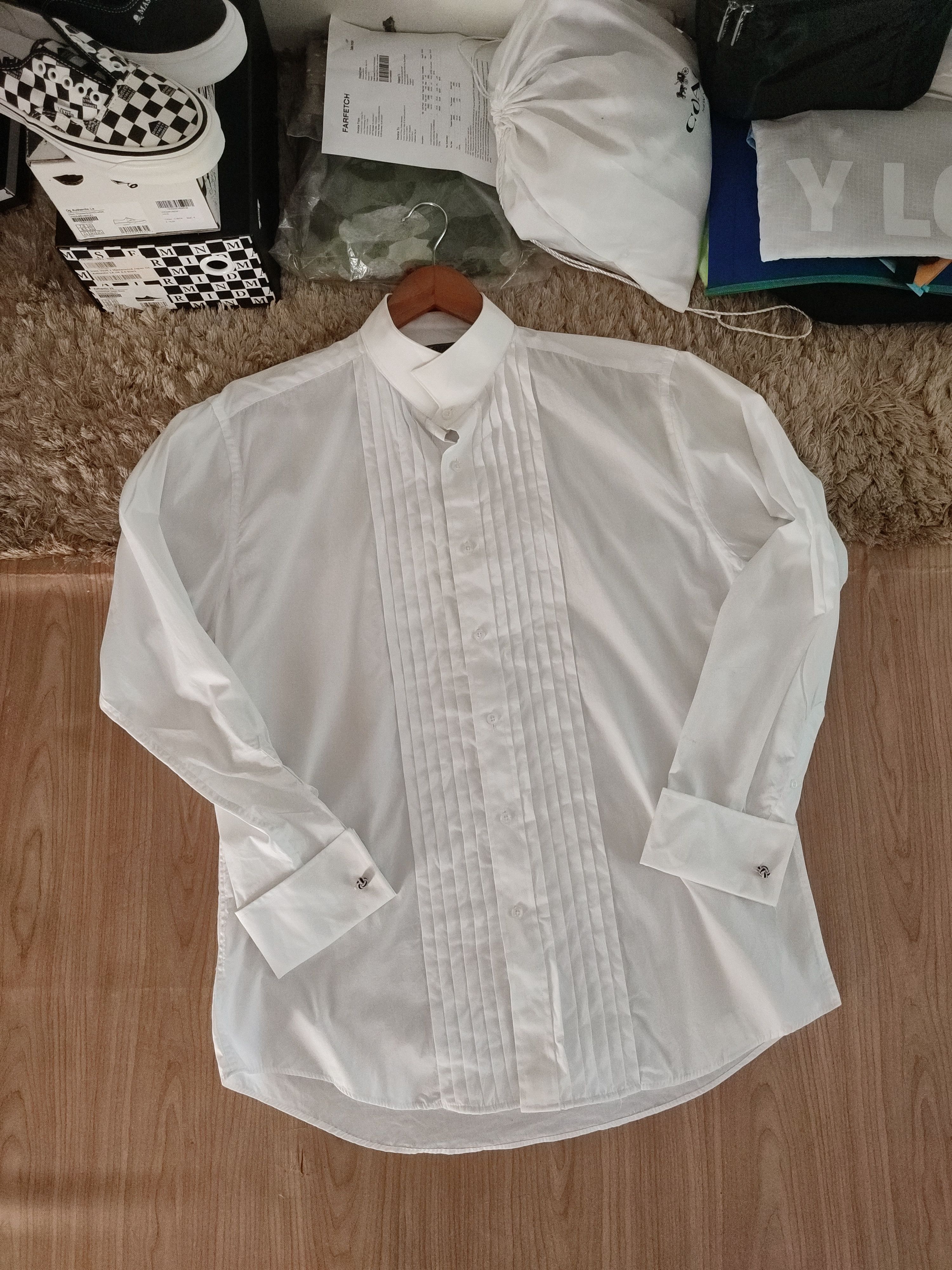 Ike Behar IKE BEHAR PLEATED SHIRT Size US XL / EU 56 / 4 - 1 Thumbnail