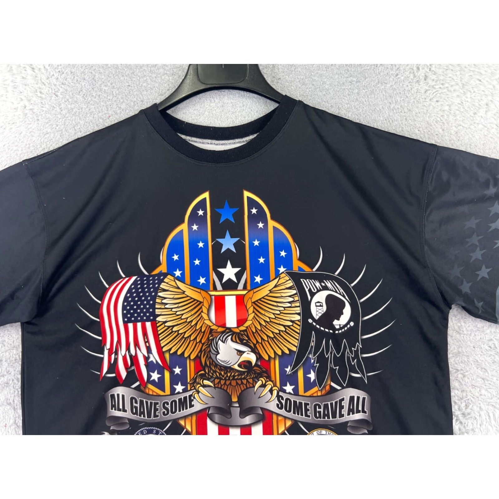Vintage VINTAGE Elite Sports Shirt Men L Black All Branches POW MIA Embroidered Logo Photo Snags Front Back Size US L / EU 52-54 / 3 - 4 Thumbnail