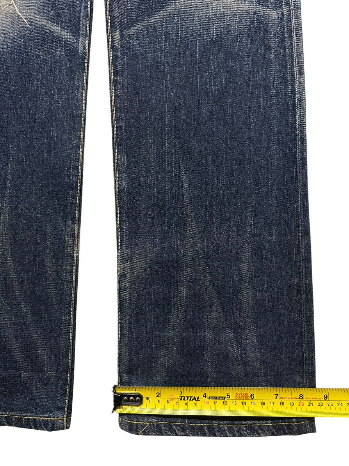 Edwin Vintage 90s Japan Edwin 505z Selvedge Faded Whisker Straight Size US 33 - 17 Thumbnail