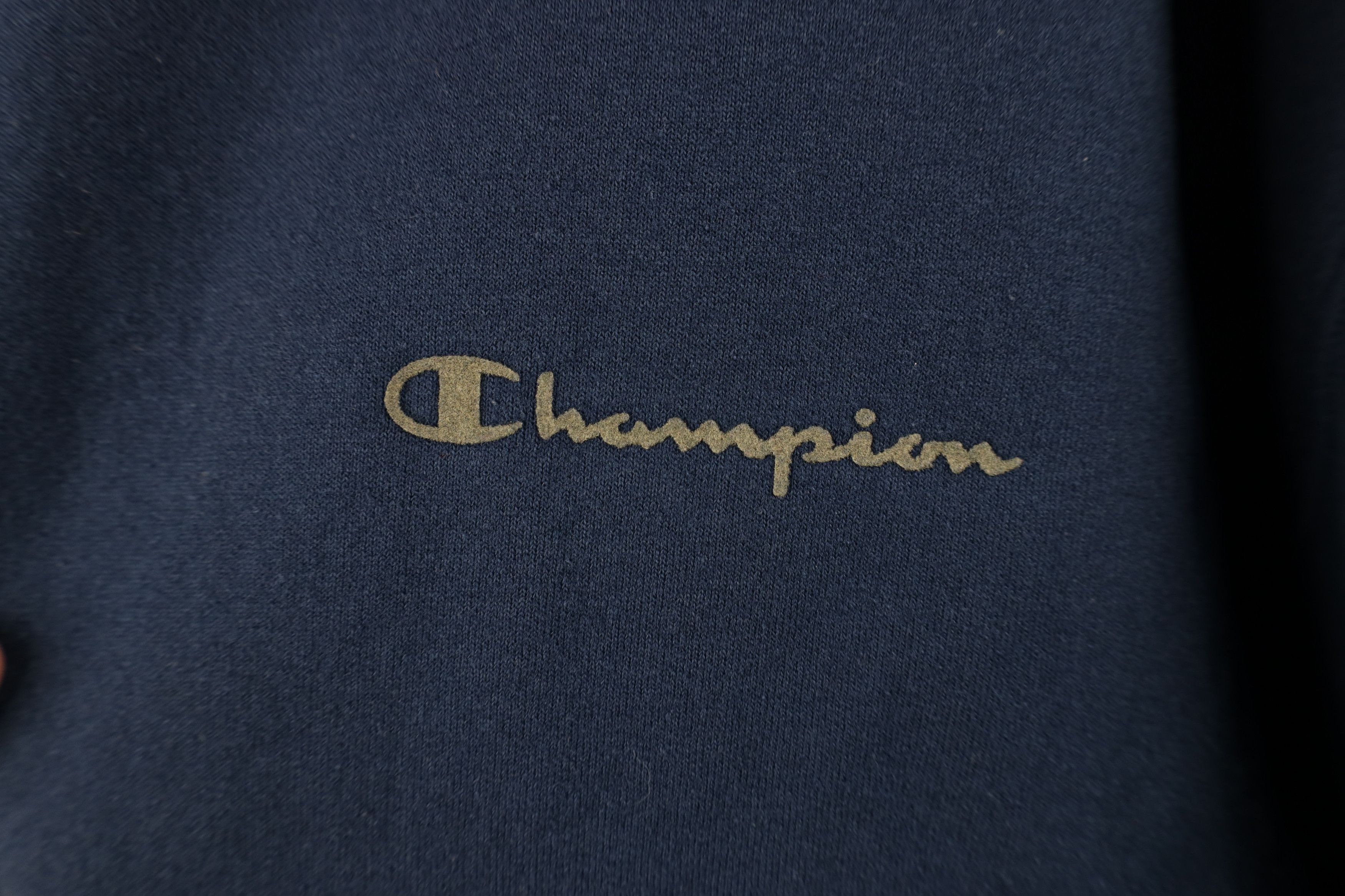 Champion Vintage 90s Champion Spell Out Hoodie Sweatshirt Navy Blue Size US L / EU 52-54 / 3 - 4 Thumbnail