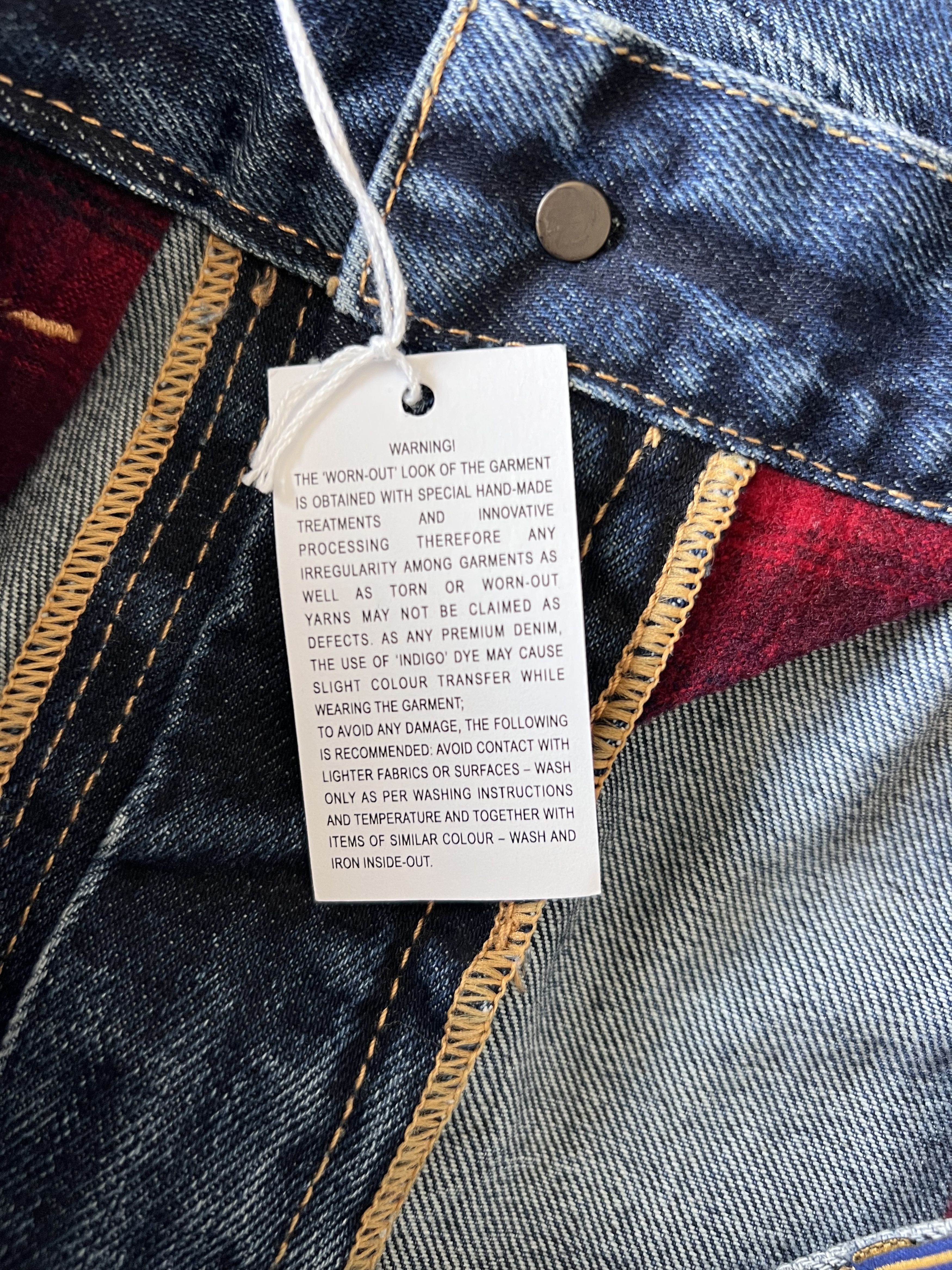 Maison Margiela × Pendleton Maison Margiela Pendleton Yoke Distressed Jeans in Indigo Size US 33 - 11 Thumbnail