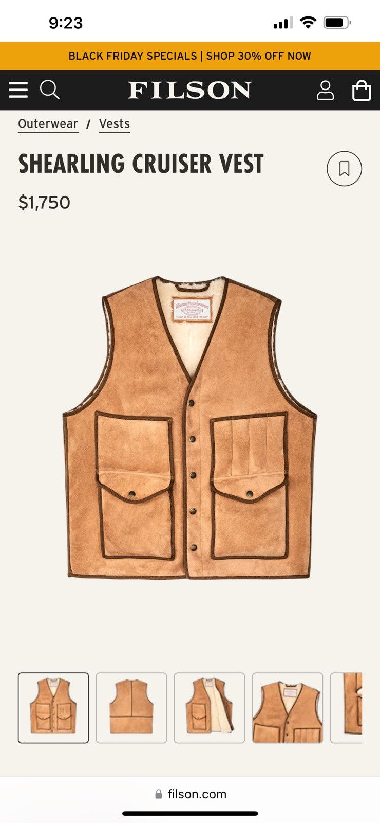 Filson Filson Workshop Shearling Vest Saddle Brown Large Size US L / EU 52-54 / 3 - 11 Thumbnail