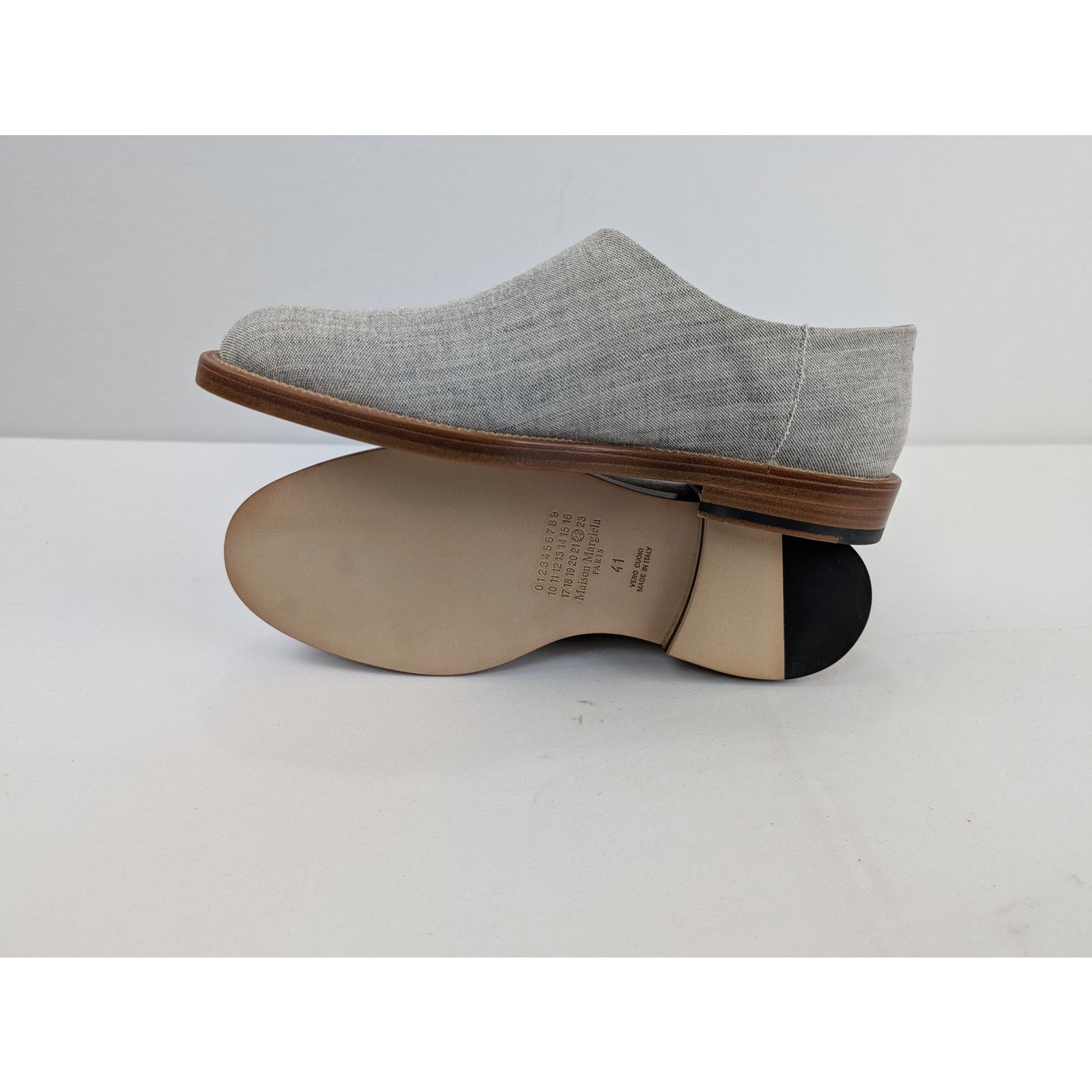 Maison Margiela o1rshd1 Laceless Canvas Derby Shoe Boots in Grey Size US 8 / EU 41 - 9 Thumbnail