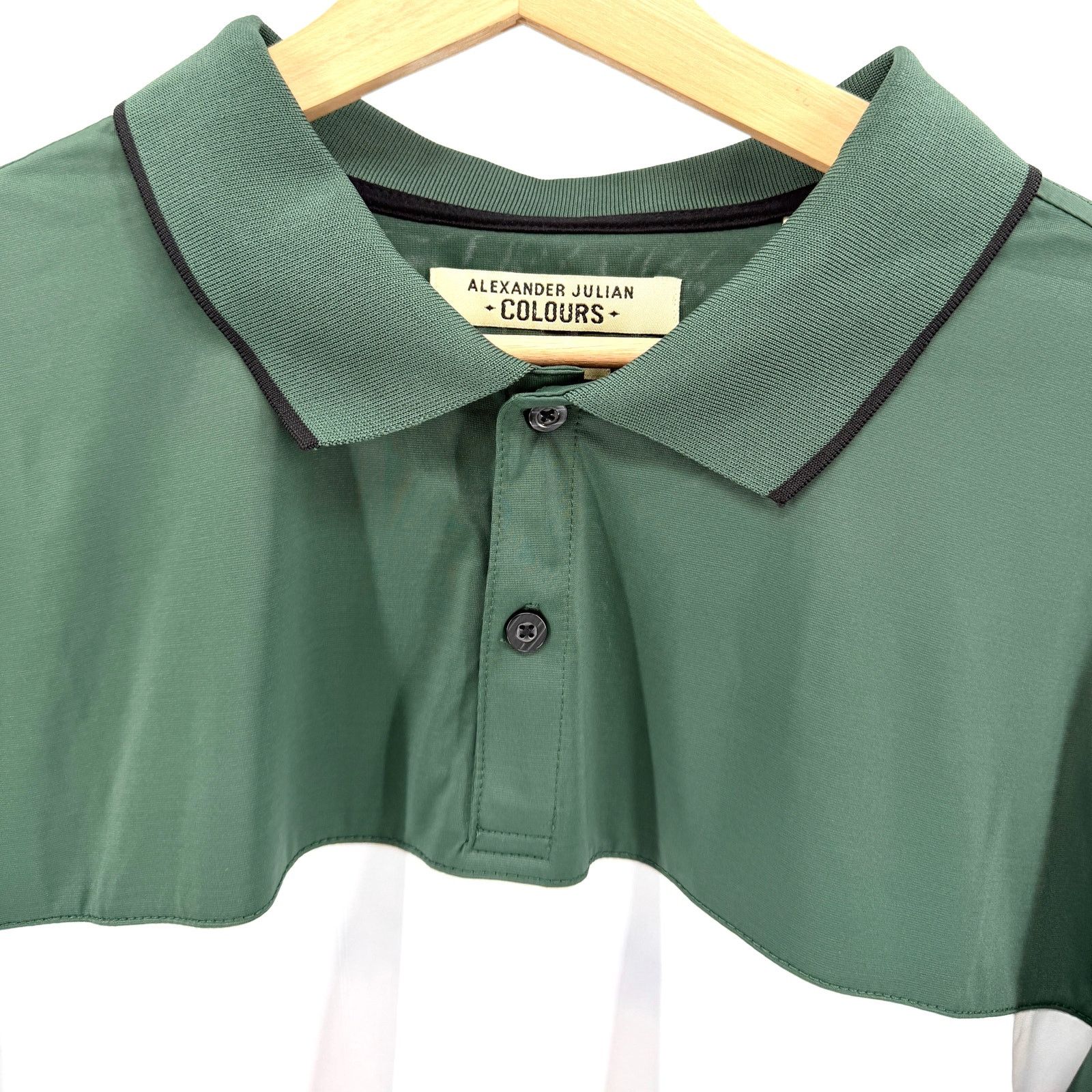 Alexander Julian Forest Green Colorblock Slim Fit Polo Shirt Size US XL / EU 56 / 4 - 2 Thumbnail
