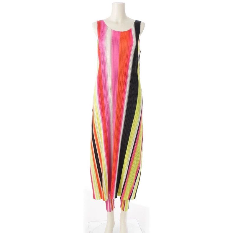 Issey Miyake Issey Miyake size:4 Pink and yellow aurora dress Size XS / US 0-2 / IT 36-38 - 1 Thumbnail