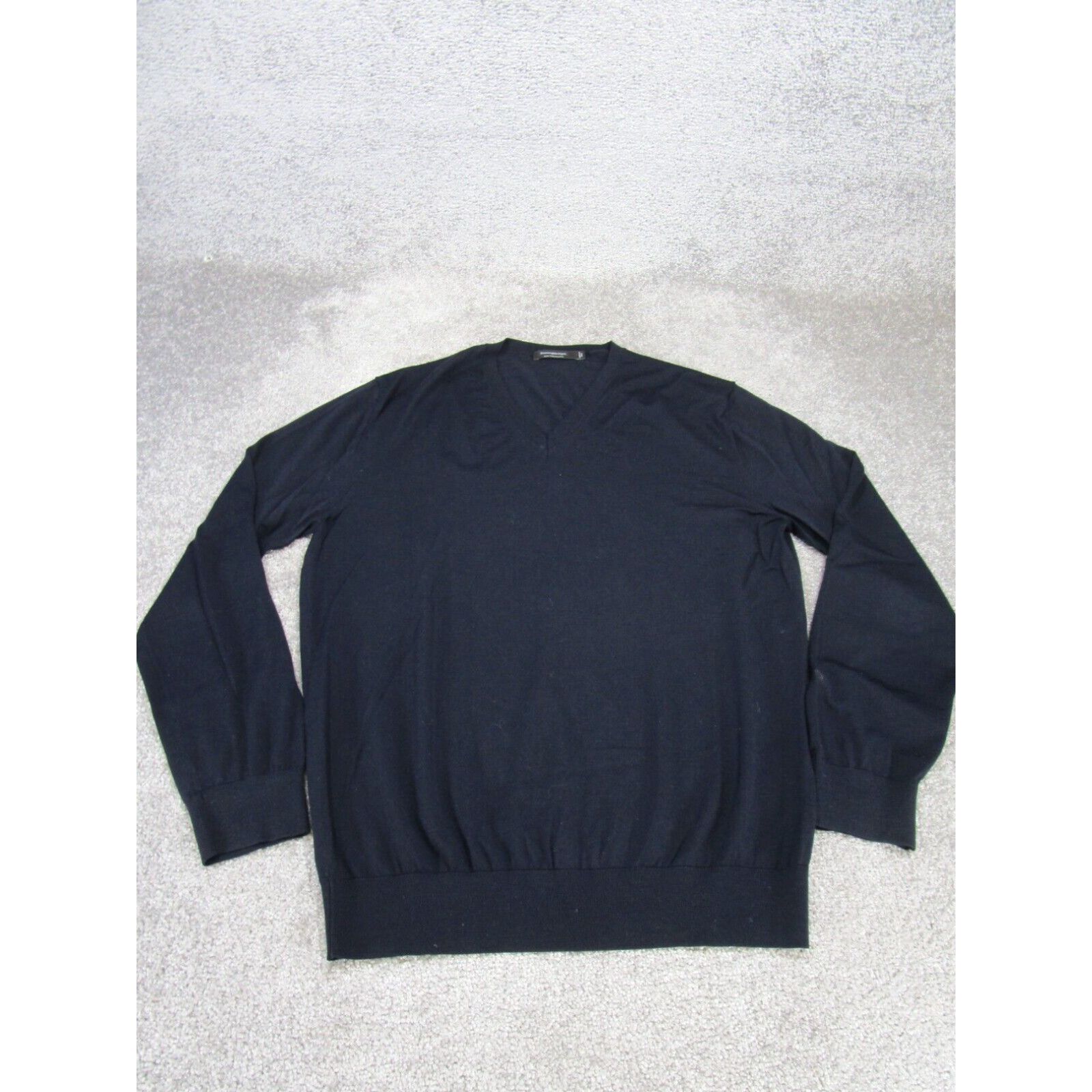 image of Ermenegildo Zegna Sweater Mens Large V Neck High Performance Black Wool in White