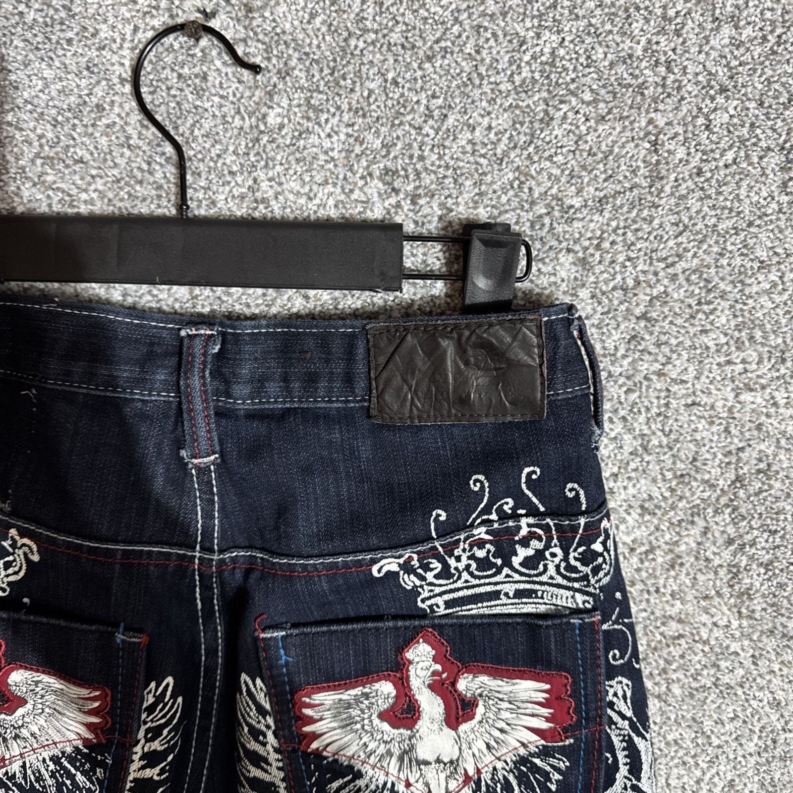 Other Y2K Jeans Women 14 Mallgoth Bootcut Rock Tattoo Embroidered Size 36" / US 14 / IT 50 - 8 Thumbnail