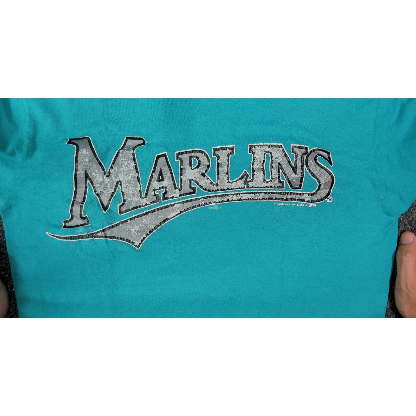 Vintage Modamania| 1993 Florida Marlins Single Stitch Thrashed Tee Size US M / EU 48-50 / 2 - 14 Thumbnail