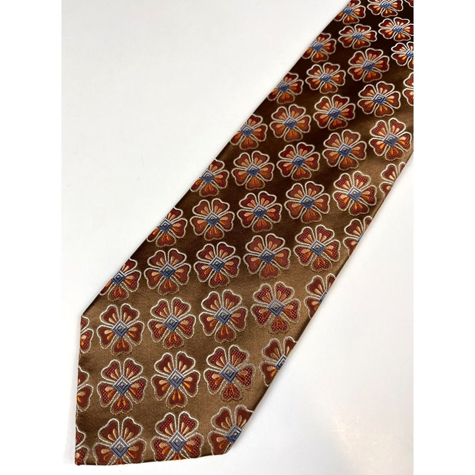 Ermenegildo Zegna VINTAGE Ermenegildo Zegna Silk Tie Floral - Men - Tie - Copper - 59" - 3.75" Wide - Made in Italy - Silk - Floral - Pre-owned - Men's Luxury Silk Tie Size ONE SIZE - 5 Thumbnail