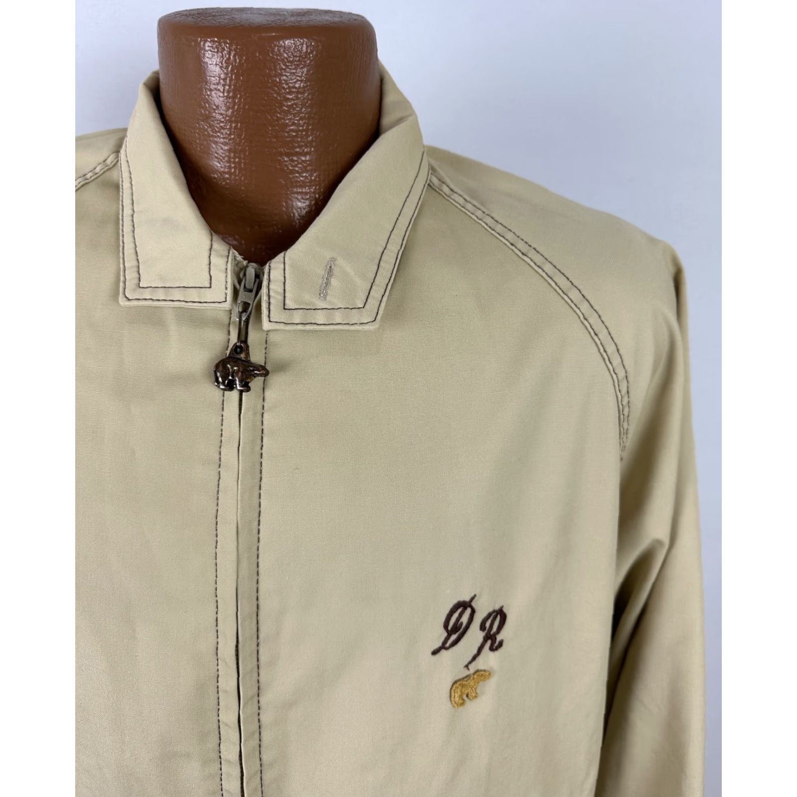 Etro VINTAGE Jack Nicklaus Gleneagles Jacket Men 40 M Beige Cotton Blend Zip Full Zip Pockets Casual Retro 80s 90s Hipster DR Monogrammed Mens Size US M / EU 48-50 / 2 - 3 Thumbnail