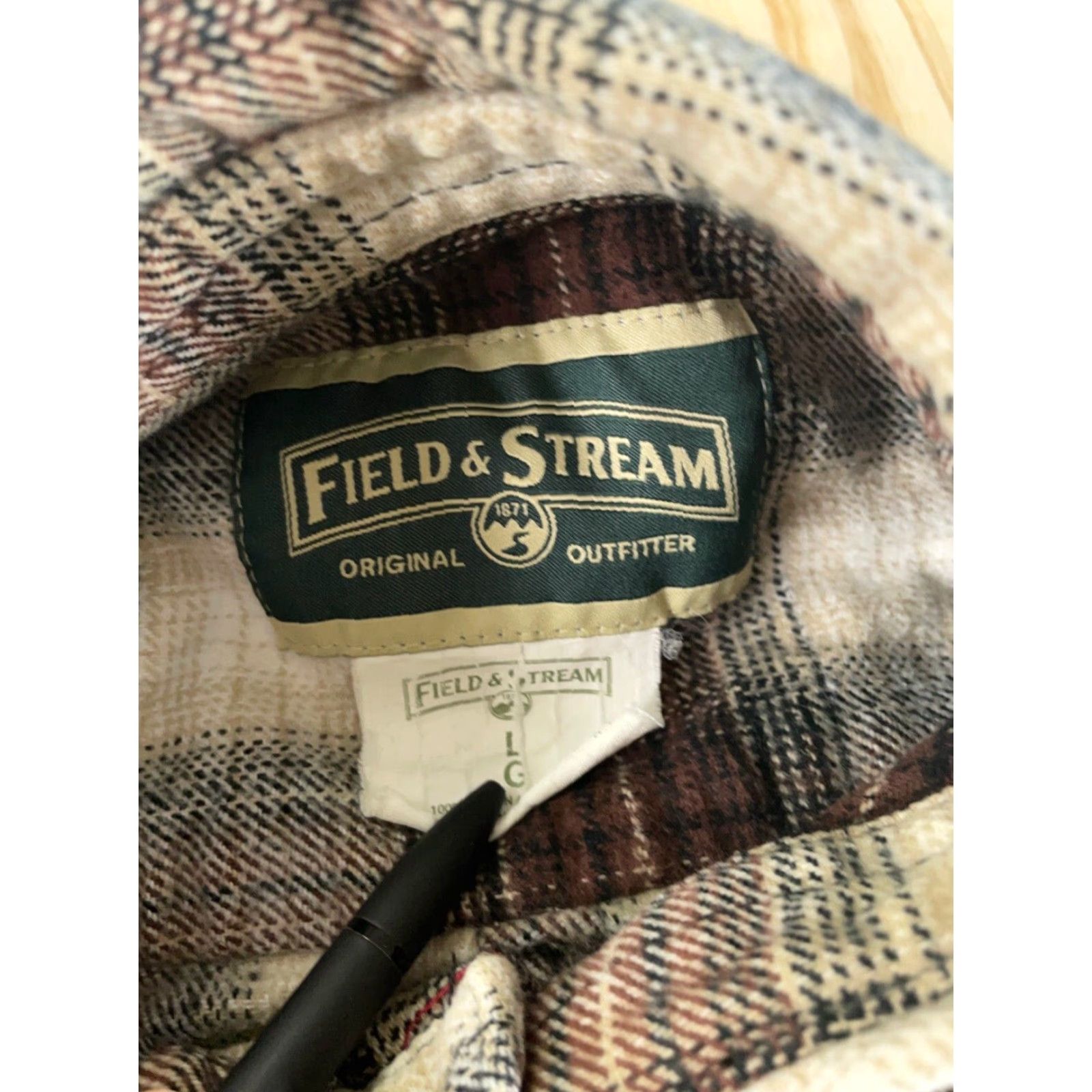Vintage VINTAGE Field & Stream Shirt Adult Large Dark Red Flannel Heavyweight Grunge Size US L / EU 52-54 / 3 - 3 Thumbnail