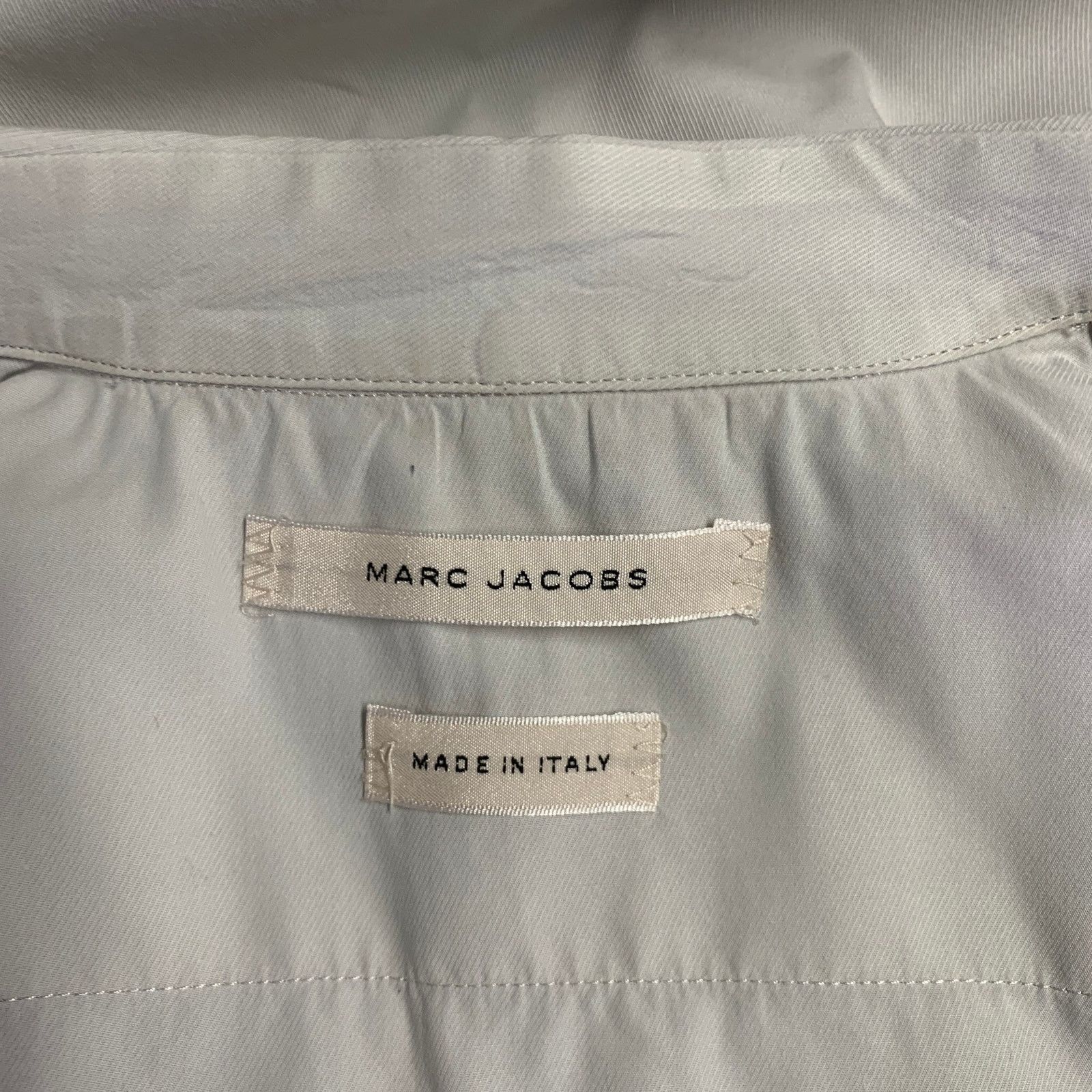 Marc Jacobs MARC JACOBS Grey Light Blue Cotton Short Sleeve Shirt Size US S / EU 44-46 / 1 - 5 Thumbnail