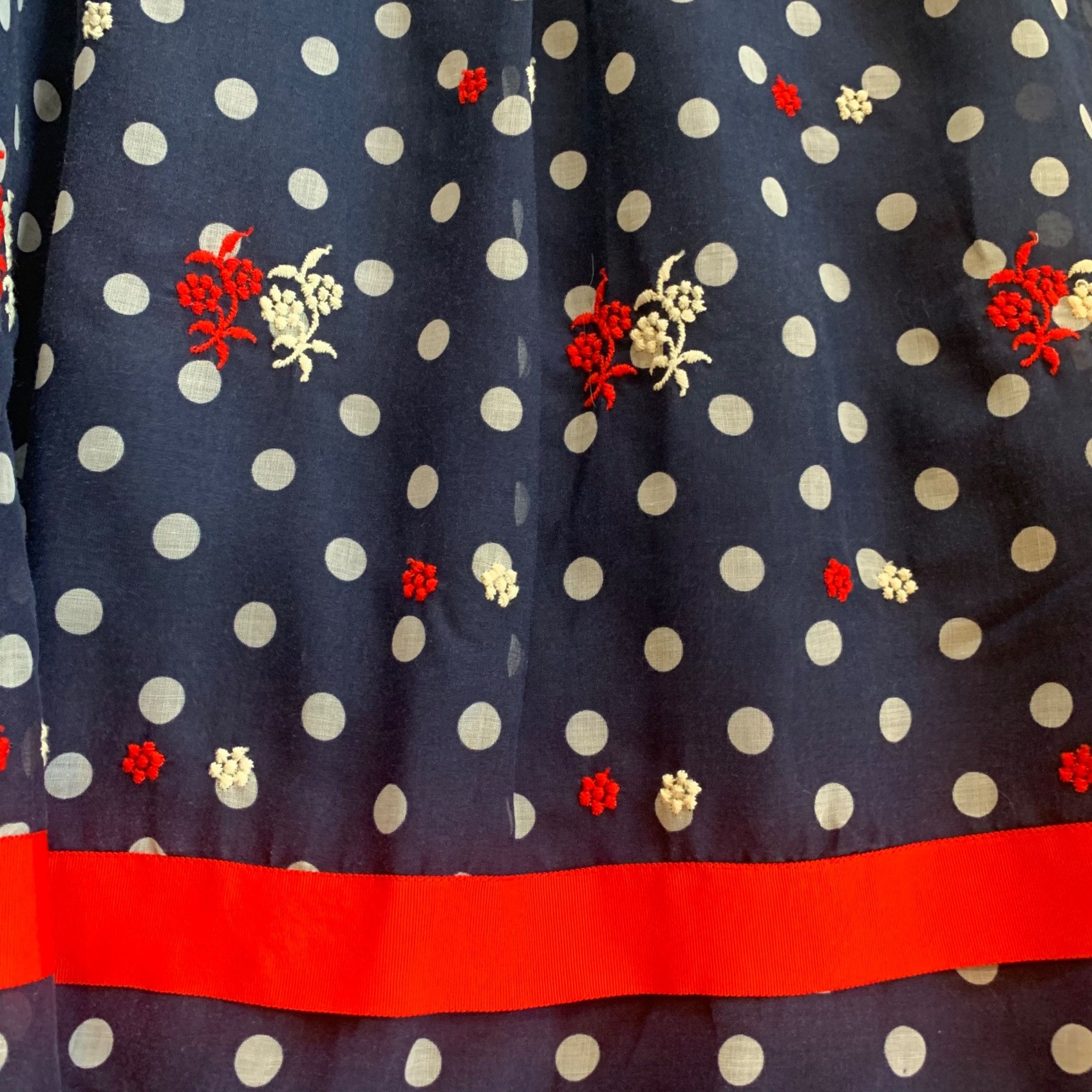 Vintage Vintage Elinor Gay ILGWU Polka Dot Floral Embroidered Maxi D Size S / US 4 / IT 40 - 10 Thumbnail