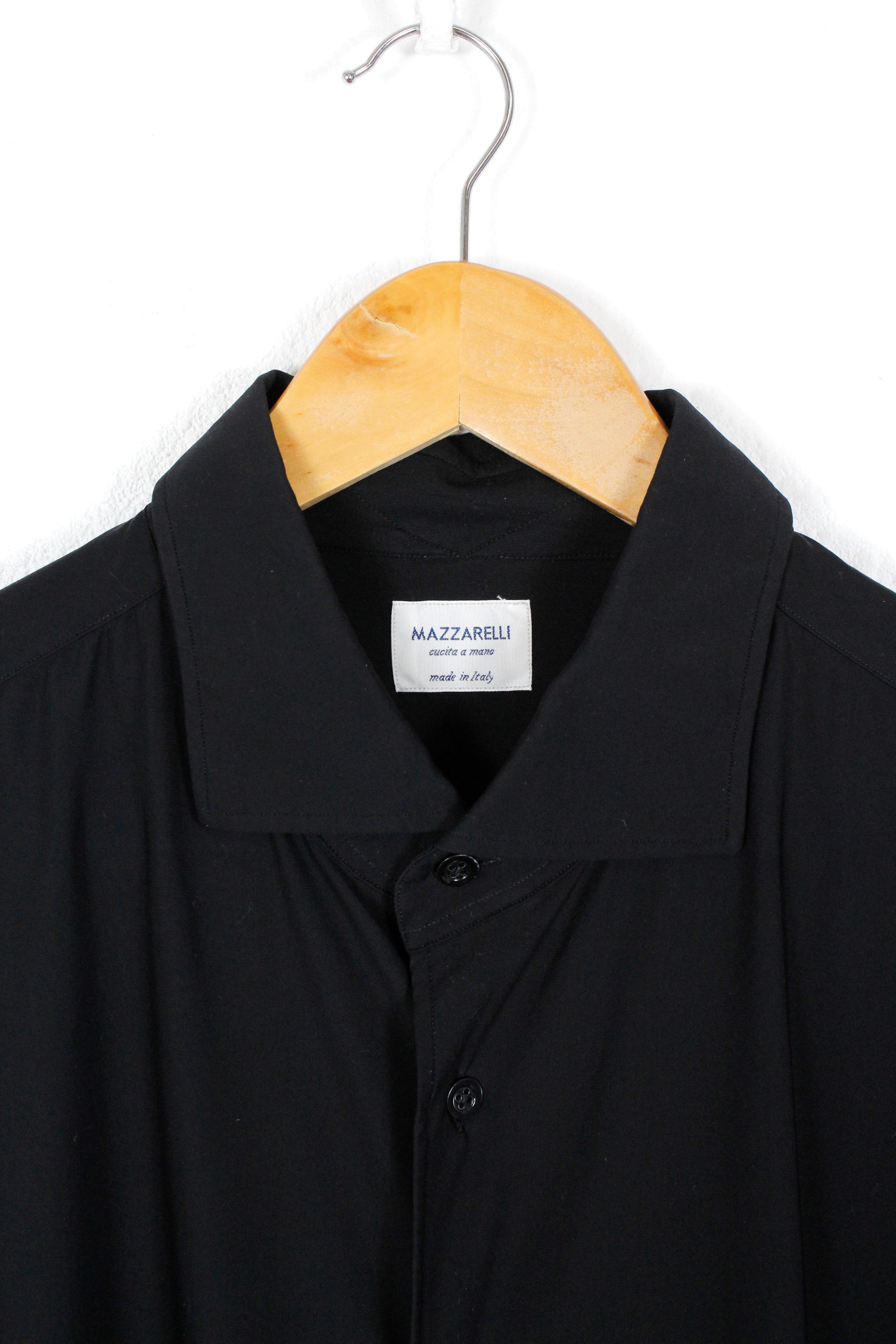 Mazzarelli Mazzarelli Italy Black Formal Dress Shirt 44 Size US L / EU 52-54 / 3 - 2 Thumbnail