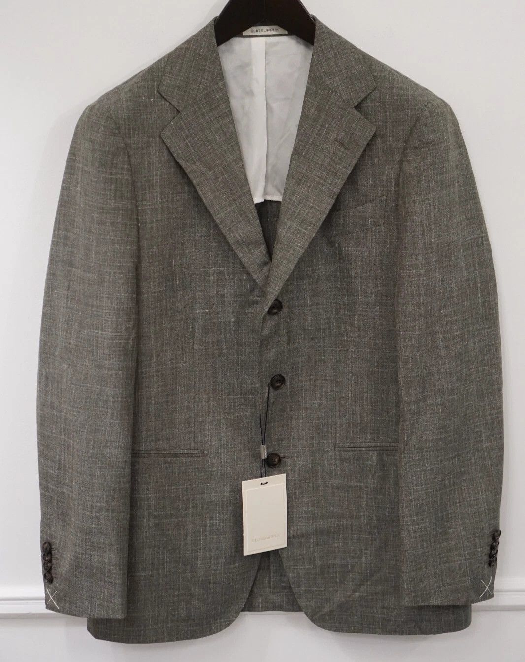 Suitsupply Men Suitsupply Blazer Havana Jetted Green Linen Wool US36 Size 36R - 1 Thumbnail