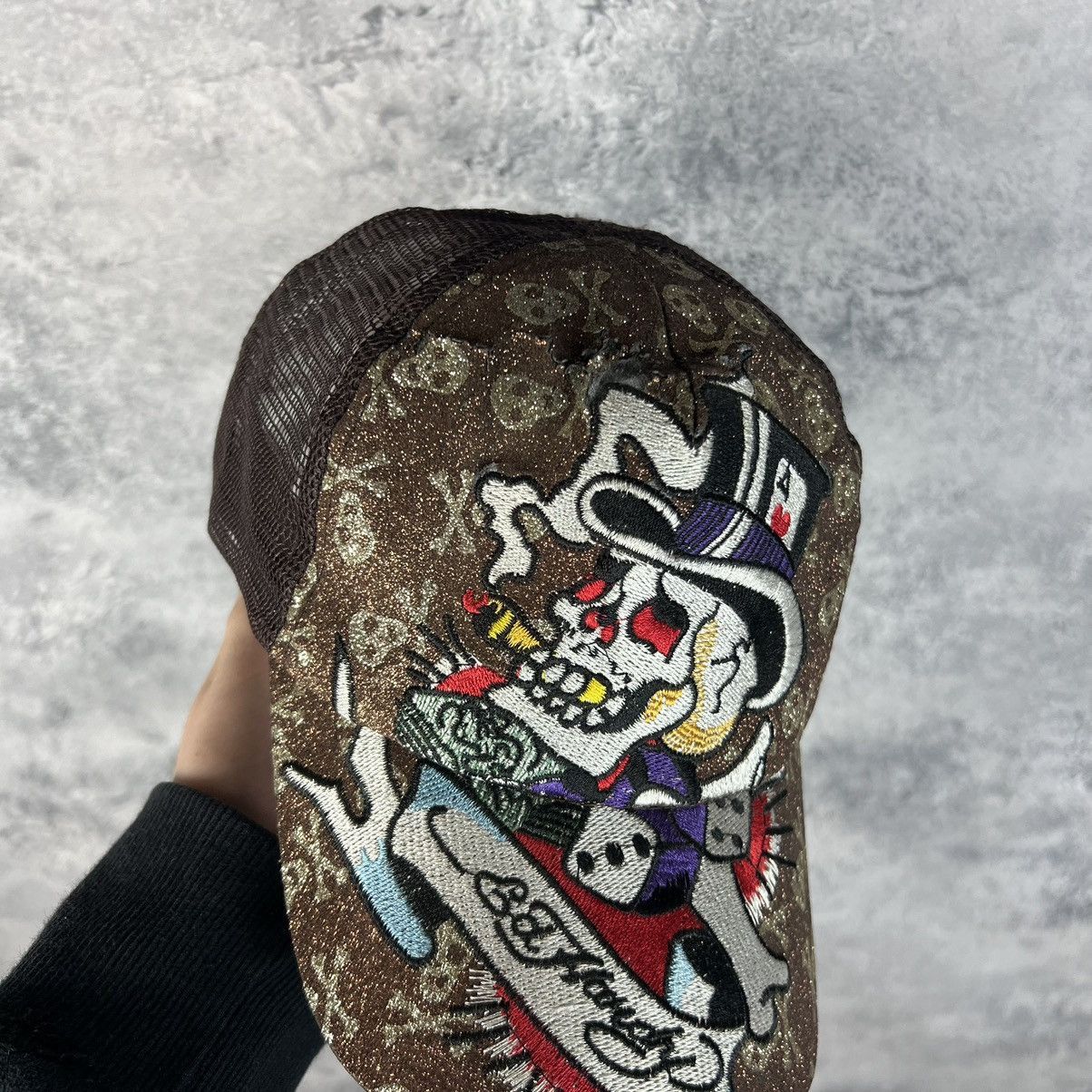 Ed Hardy Ed Hardy Christian Audigier Skull Vintage Cap Y2K Size ONE SIZE - 8 Thumbnail