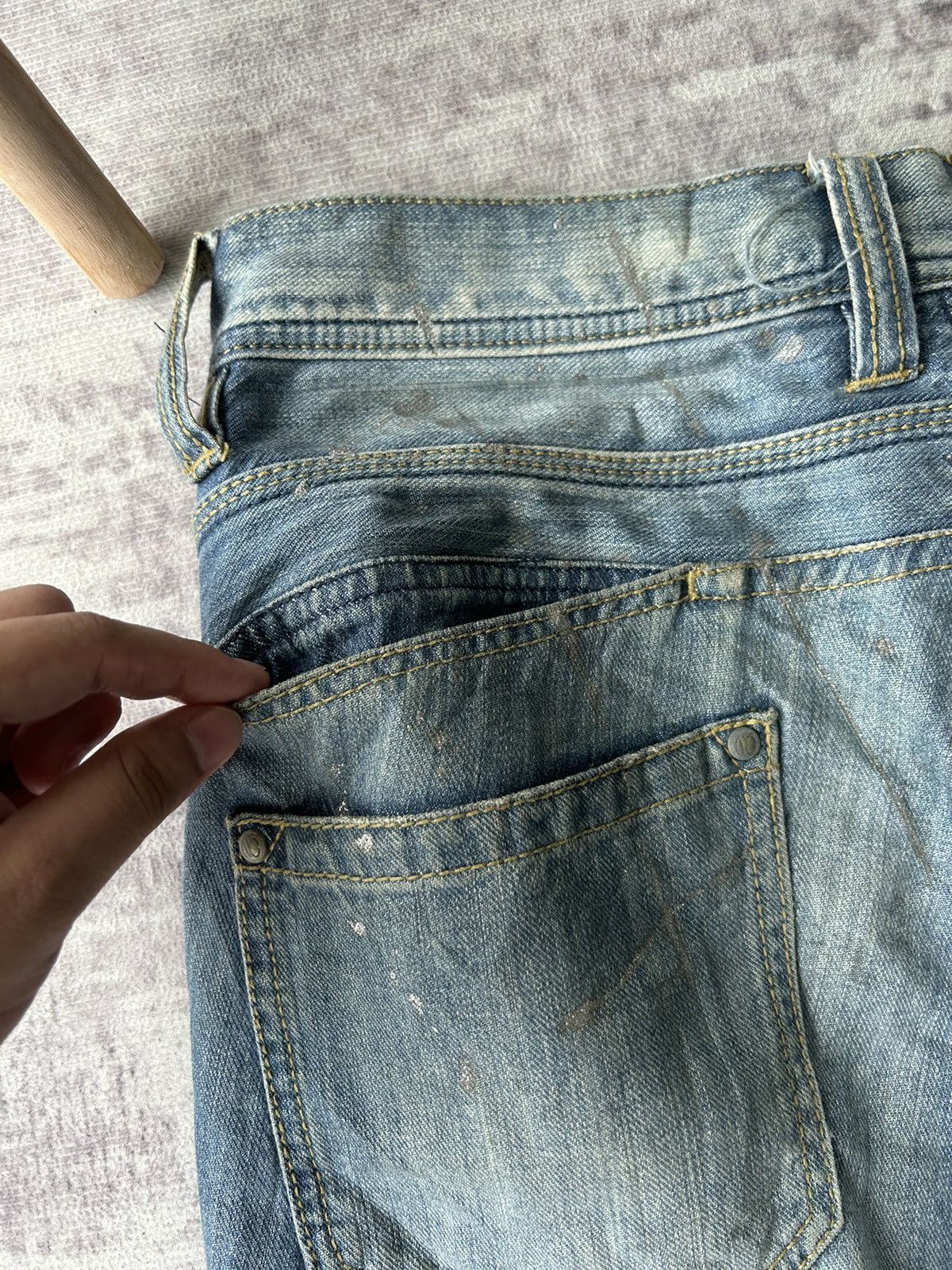 If Six Was Nine Nicole Men Distressed Cargo Jeans Size US 32 / EU 48 - 14 Thumbnail