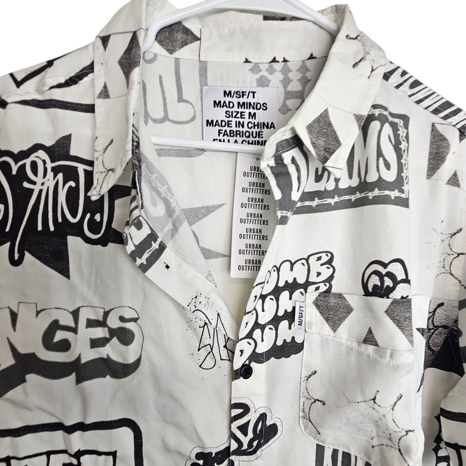 Urban Outfitters Mad Minds M/SF/T Mens All Over Graphic Sweet Dumb Shirt M Size US M / EU 48-50 / 2 - 2 Thumbnail