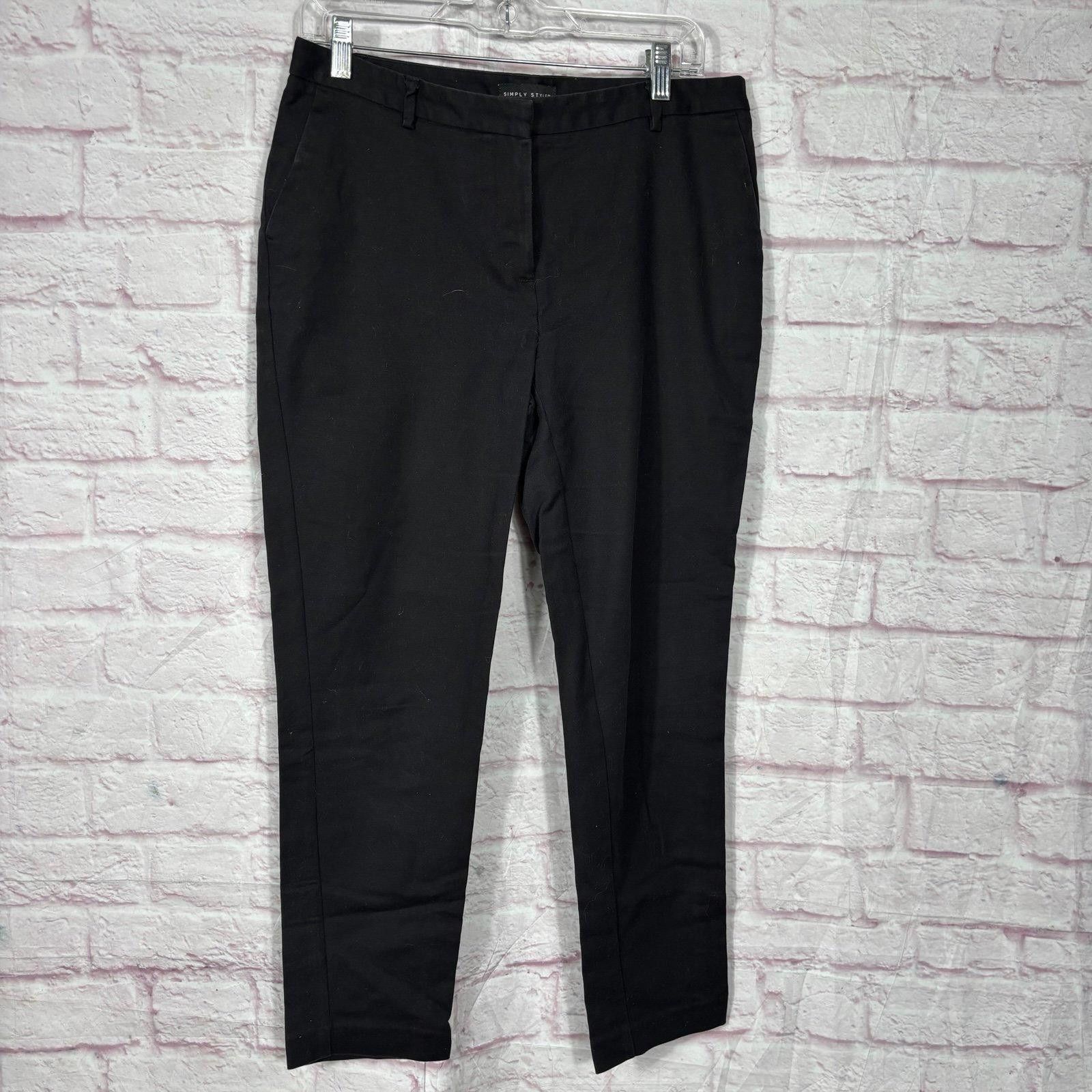 Other Simply Styled by Sears Black Cotton Blend Pants Size 8 Size 32" / US 10 / IT 46 - 1 Thumbnail